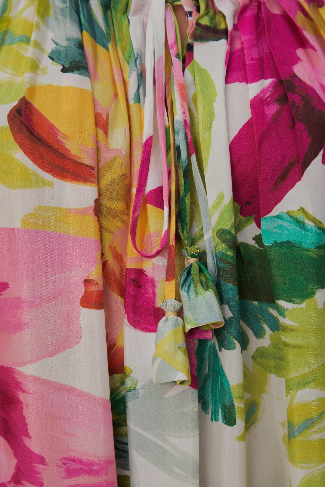 Off-White Painted Flowers Maxi Dress - Image 7