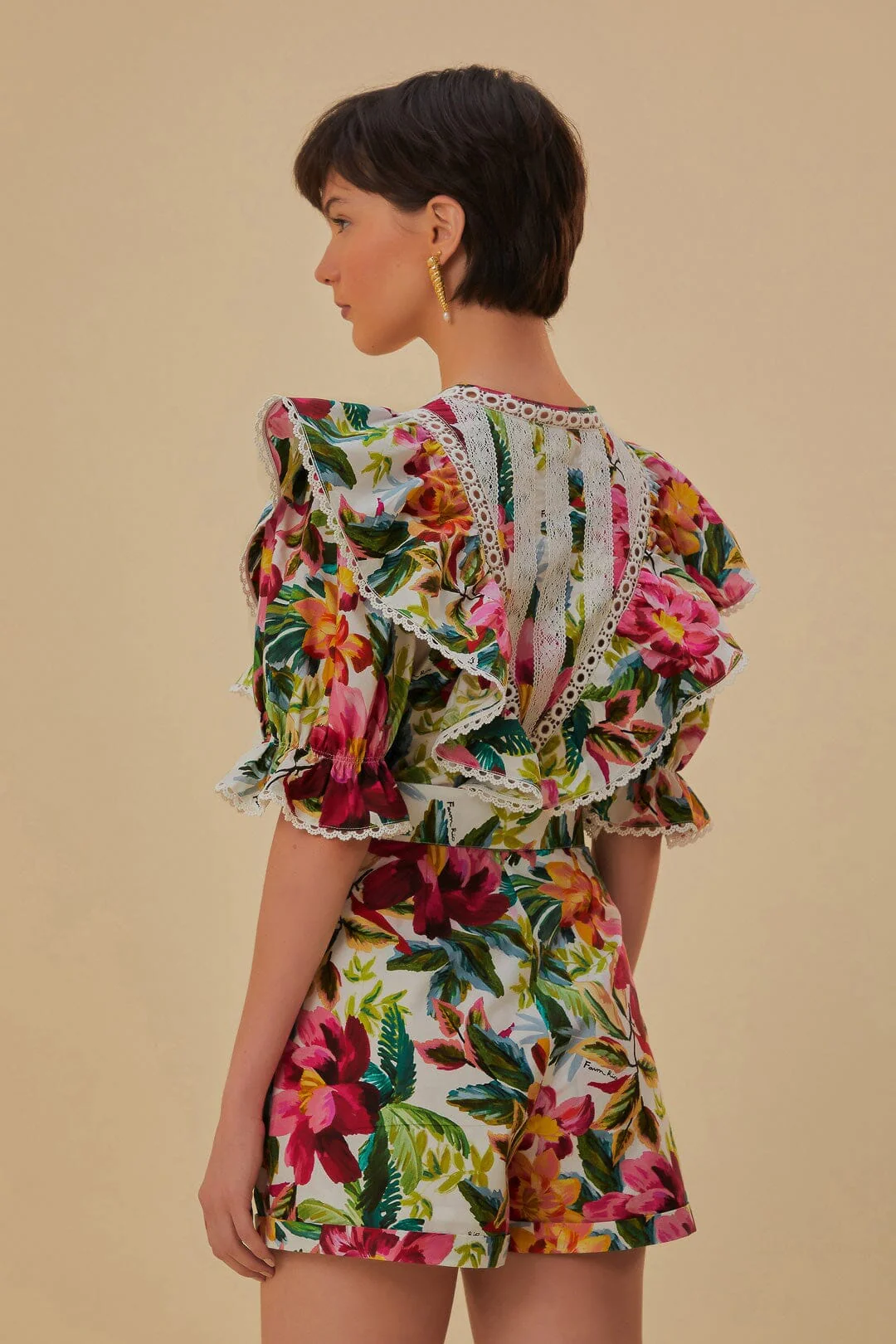 Off-White Painted Flowers Romper - Image 4