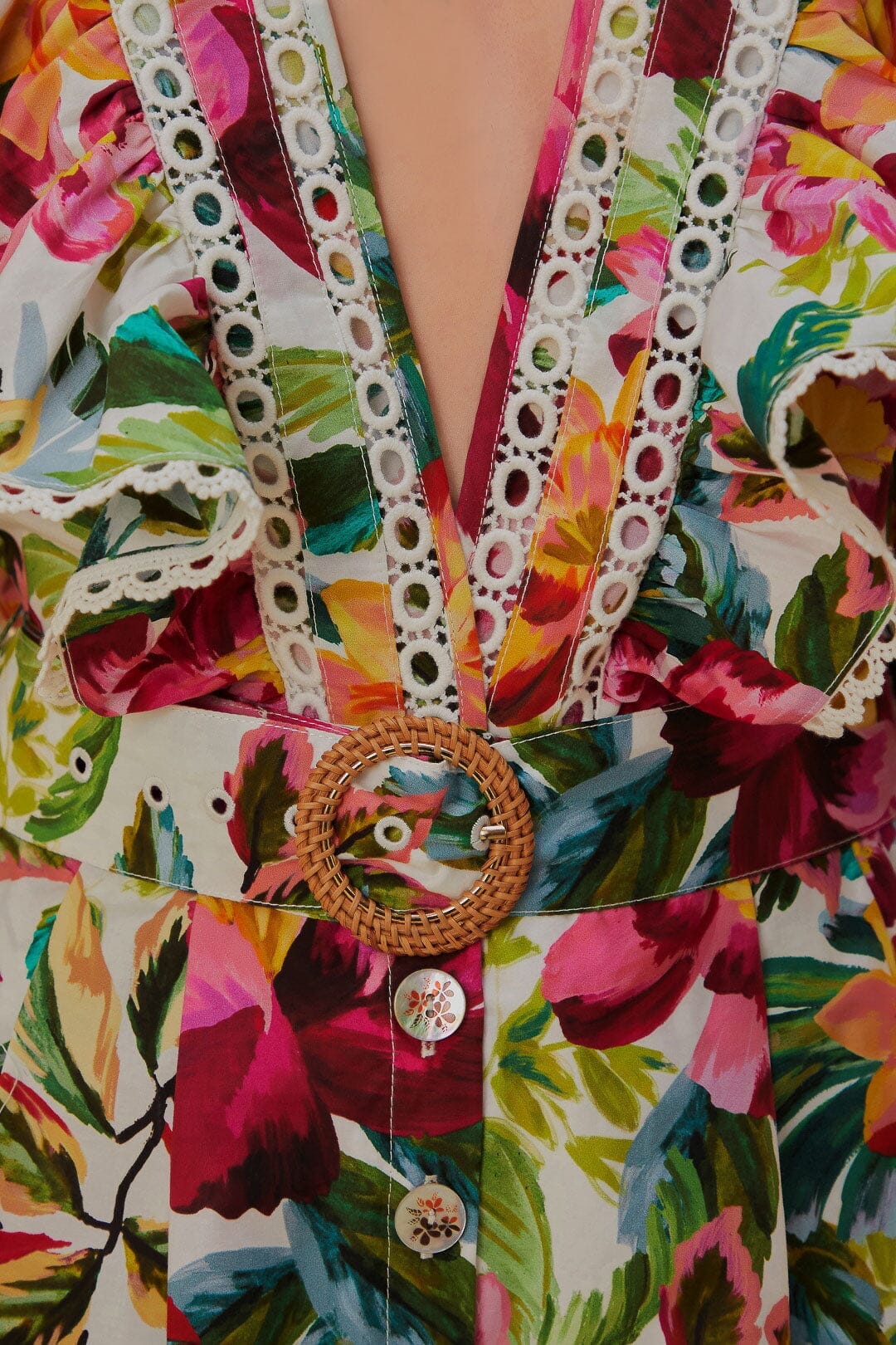 Off-White Painted Flowers Romper - Image 6