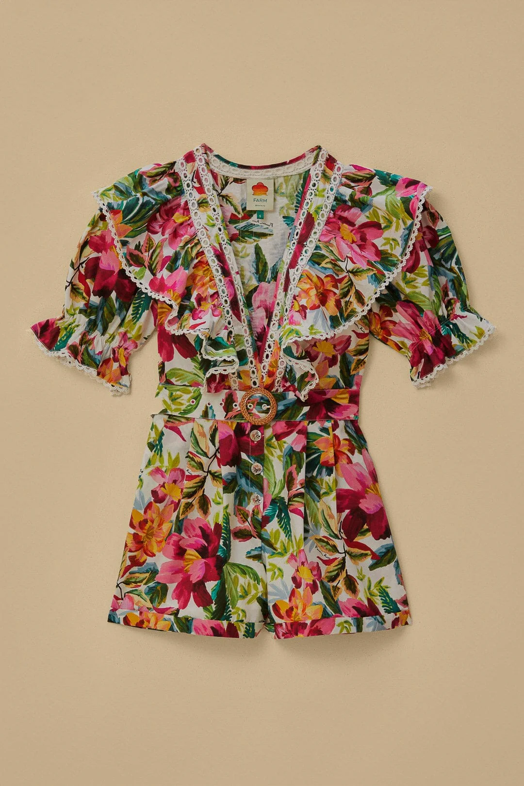 Off-White Painted Flowers Romper - Image 7