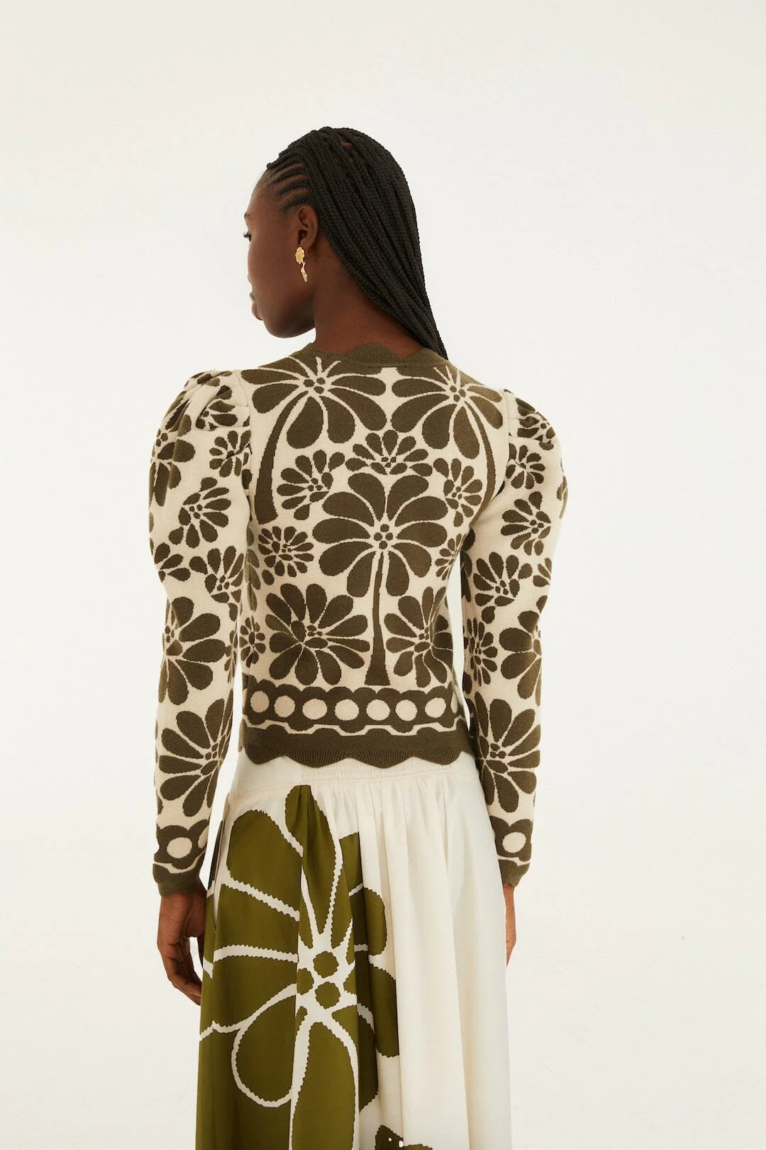 Green Palermo Puff Sleeve Knit Top - Image 3
