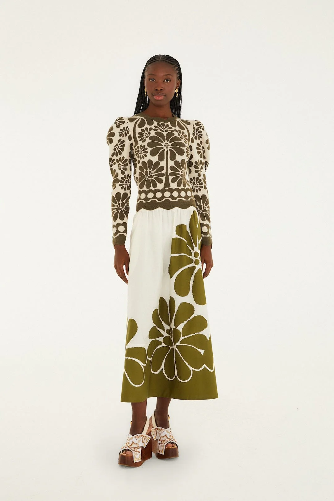 Green Palermo Puff Sleeve Knit Top - Image 4