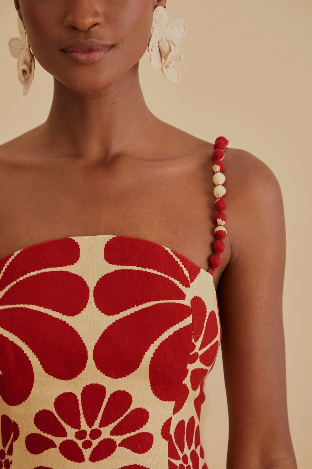 Red Palermo Sleeveless Midi Dress - Image 3