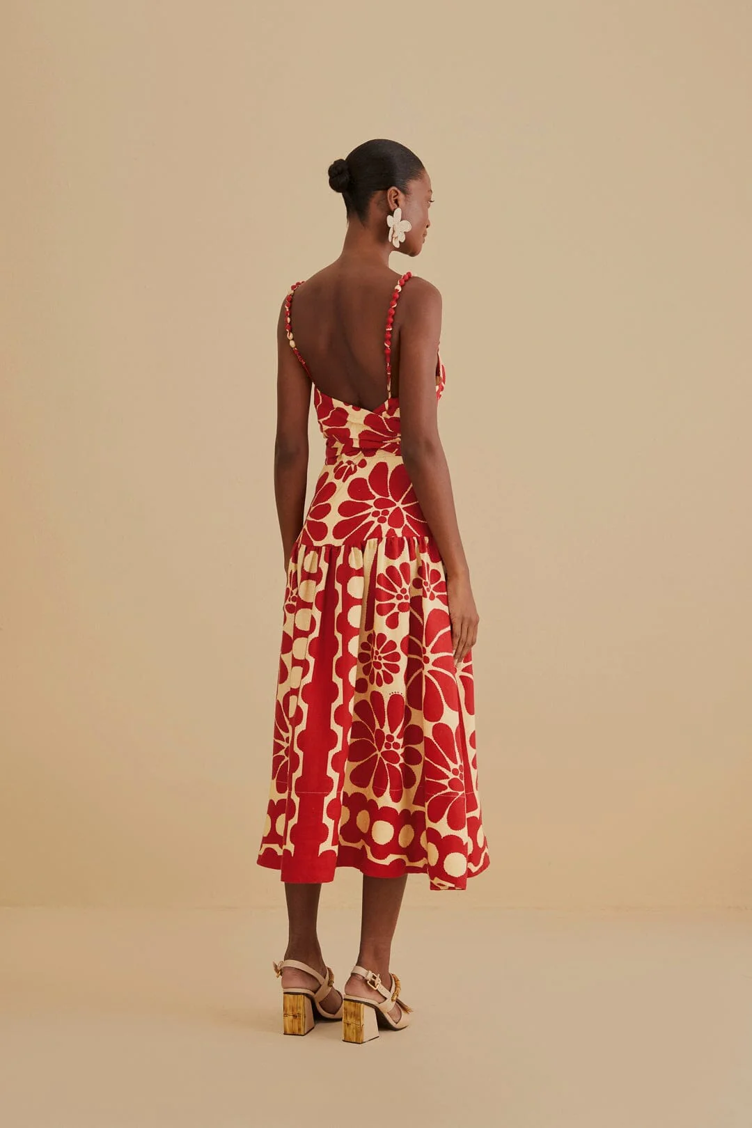 Red Palermo Sleeveless Midi Dress - Image 4
