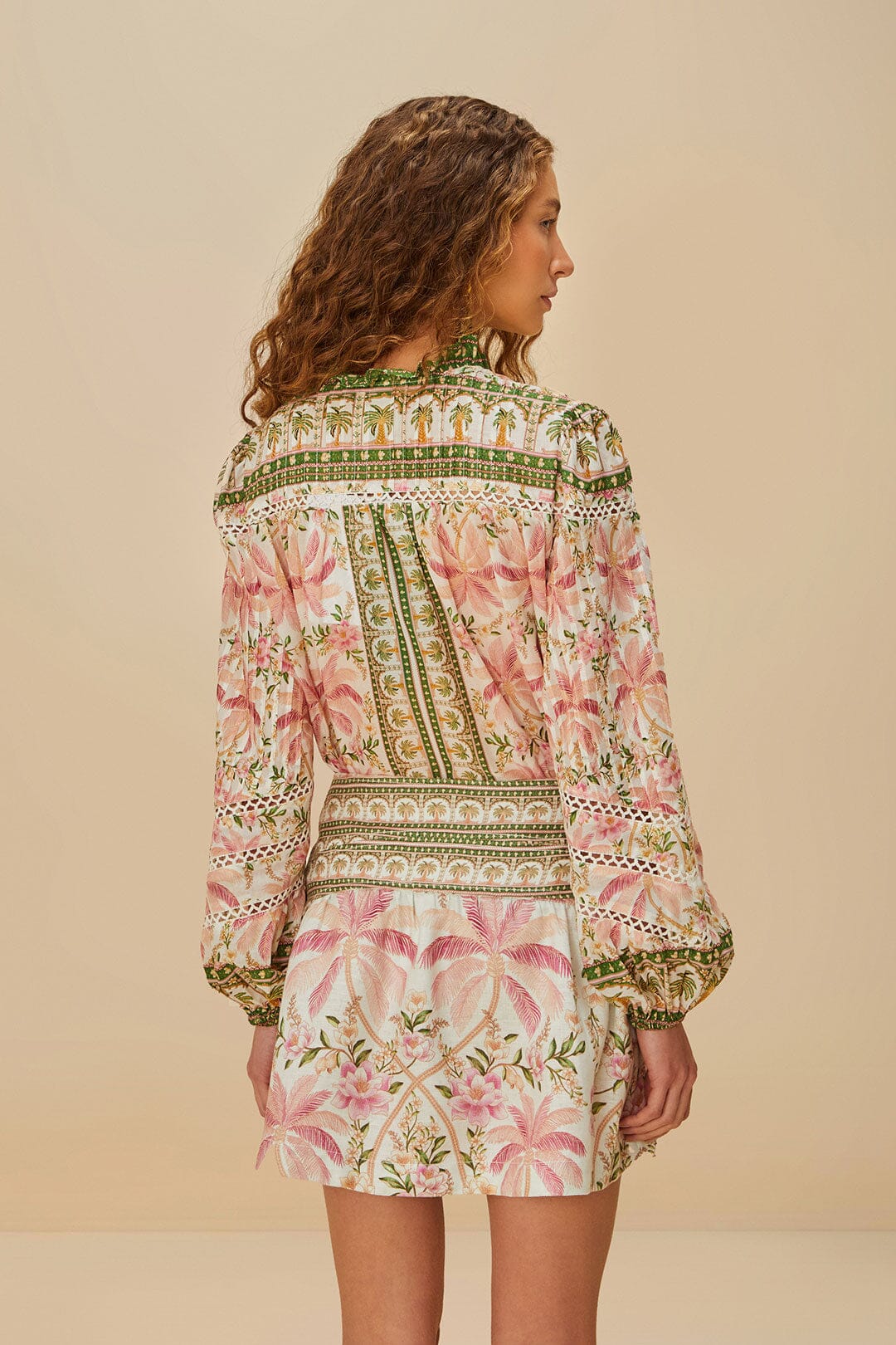 Palm Dream Off-White Double Waistband Mini Skirt - Image 3
