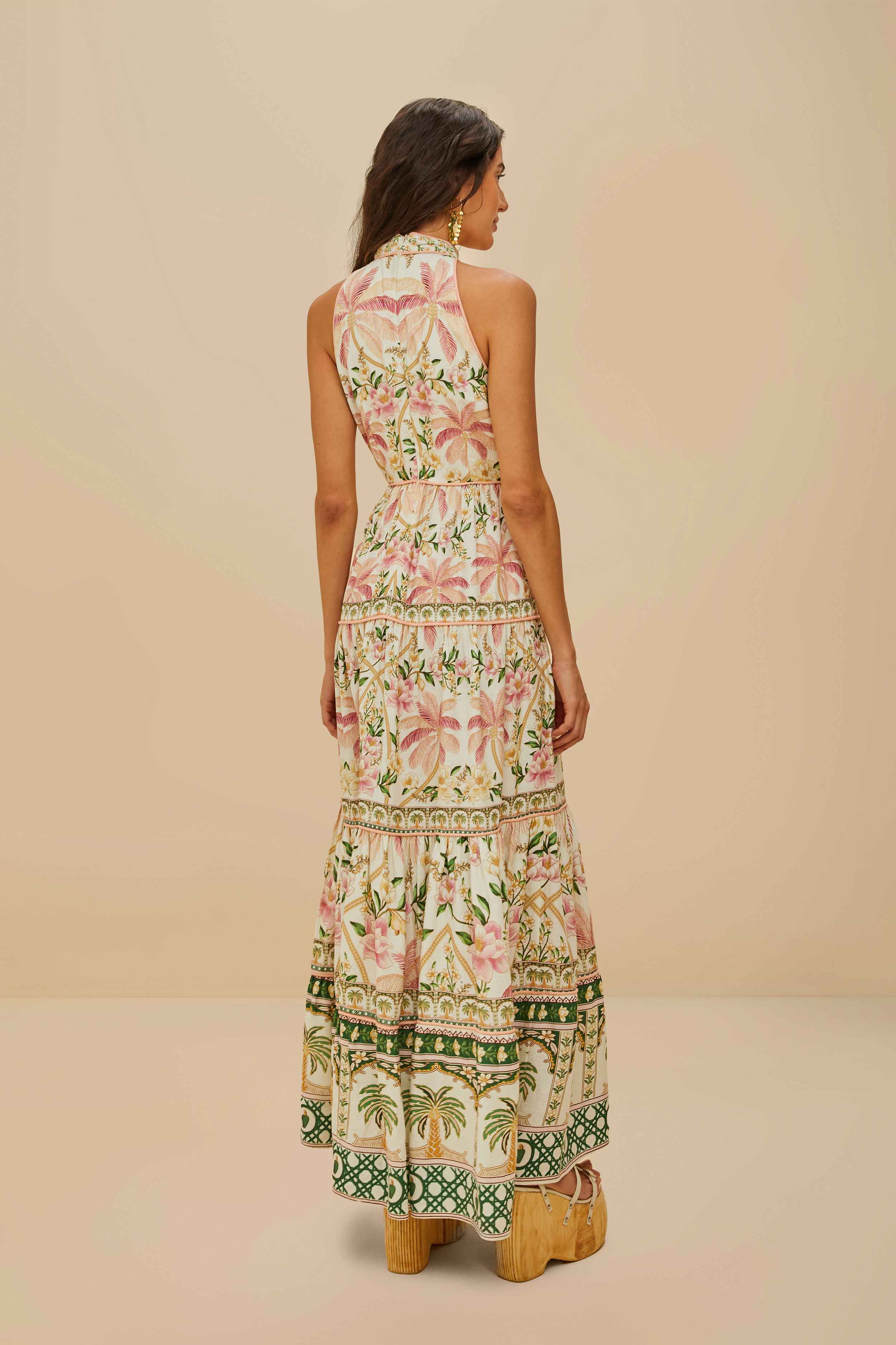 Off-White Palm Dream LENZING™ ECOVERO™ Euroflax™ Maxi Dress - Image 4