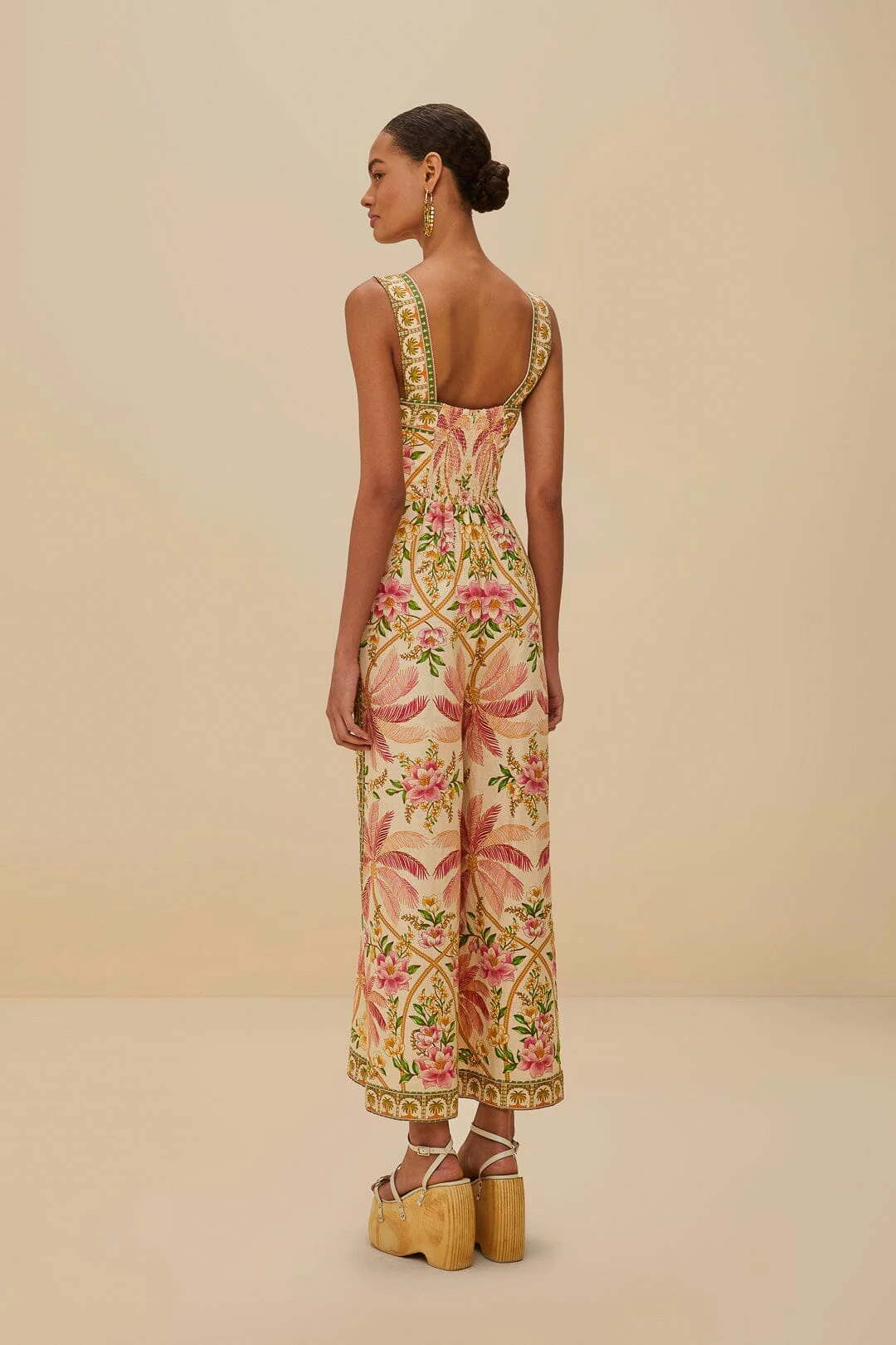 Off-White Palm Dream LENZING ECOVERO Euroflax Jumpsuit - Image 3