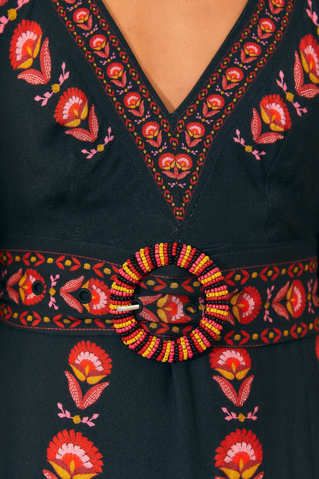 Black Palms Party Short Sleeve Maxi Dress - Image 5