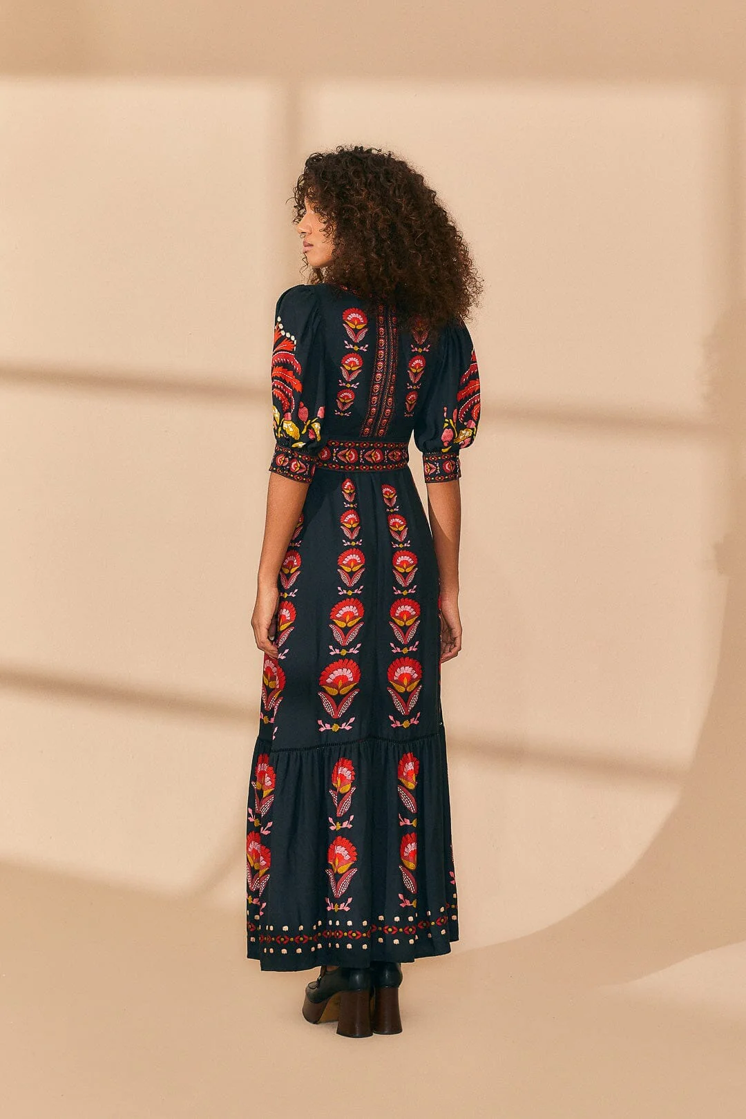 Black Palms Party Short Sleeve Maxi Dress - Image 6