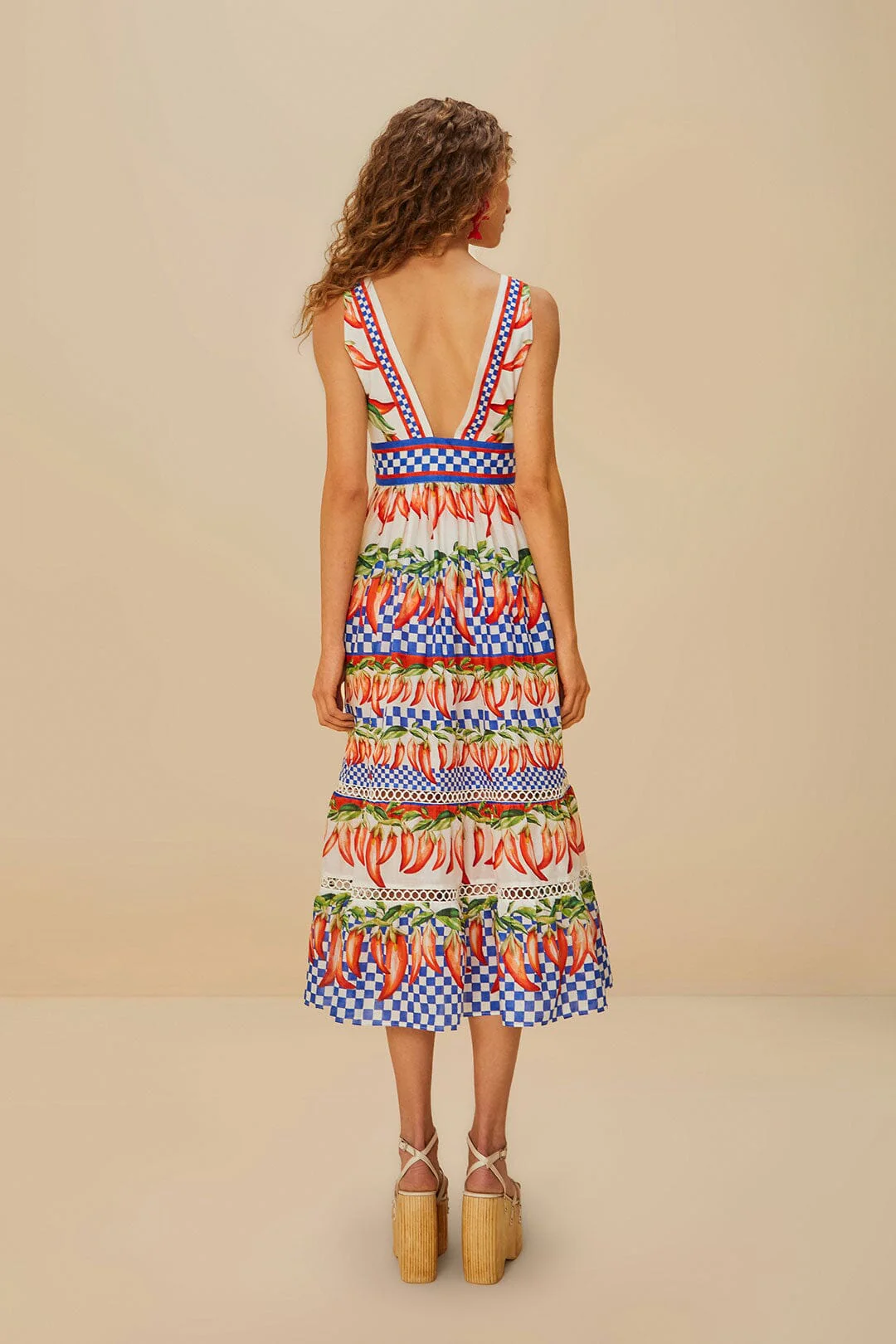 Off-White Picnic Peppers Ainika Midi Dress - Image 4