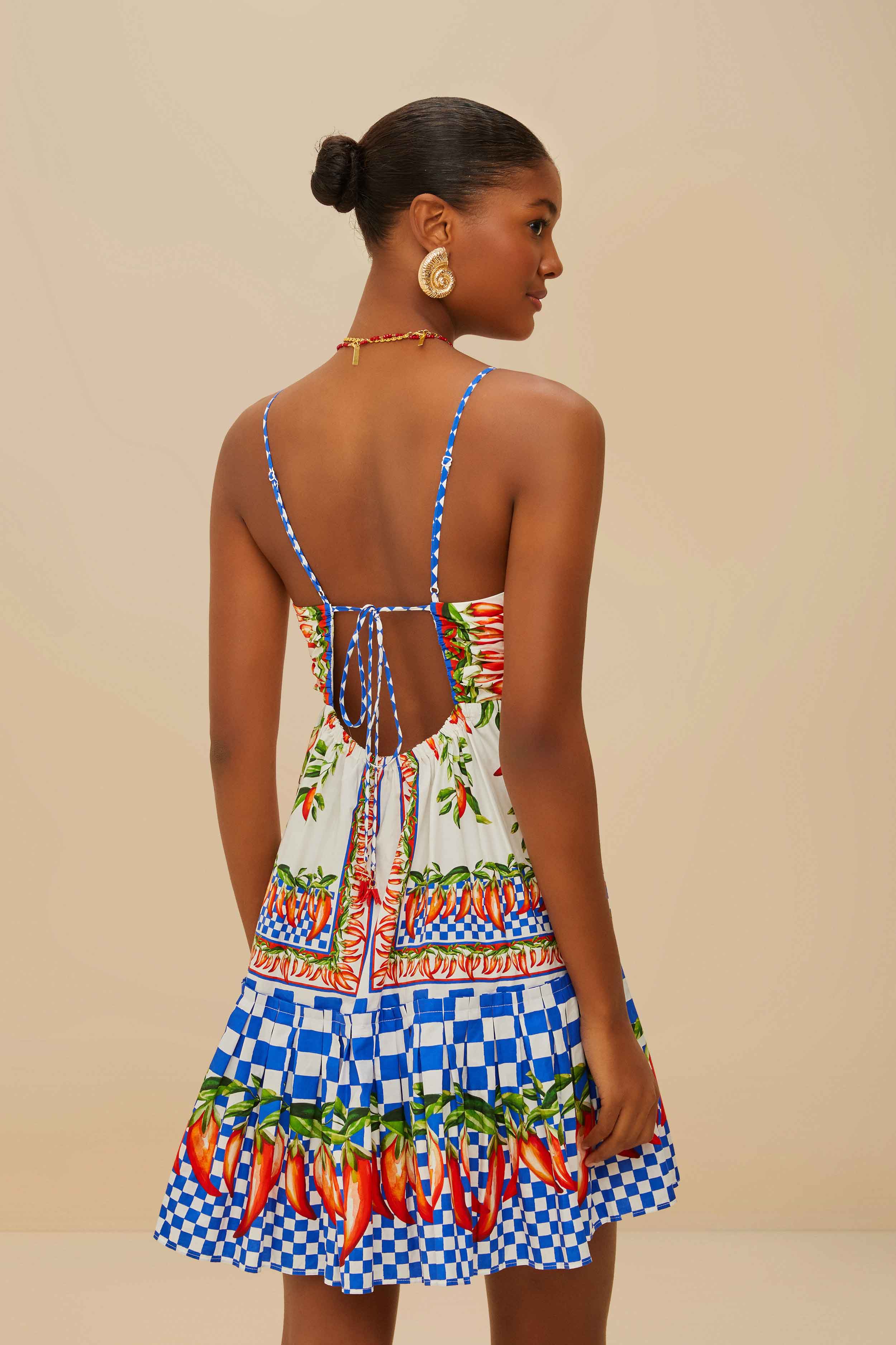 Off-White Picnic Peppers Ainika Organic Cotton Mini Dress - Image 4