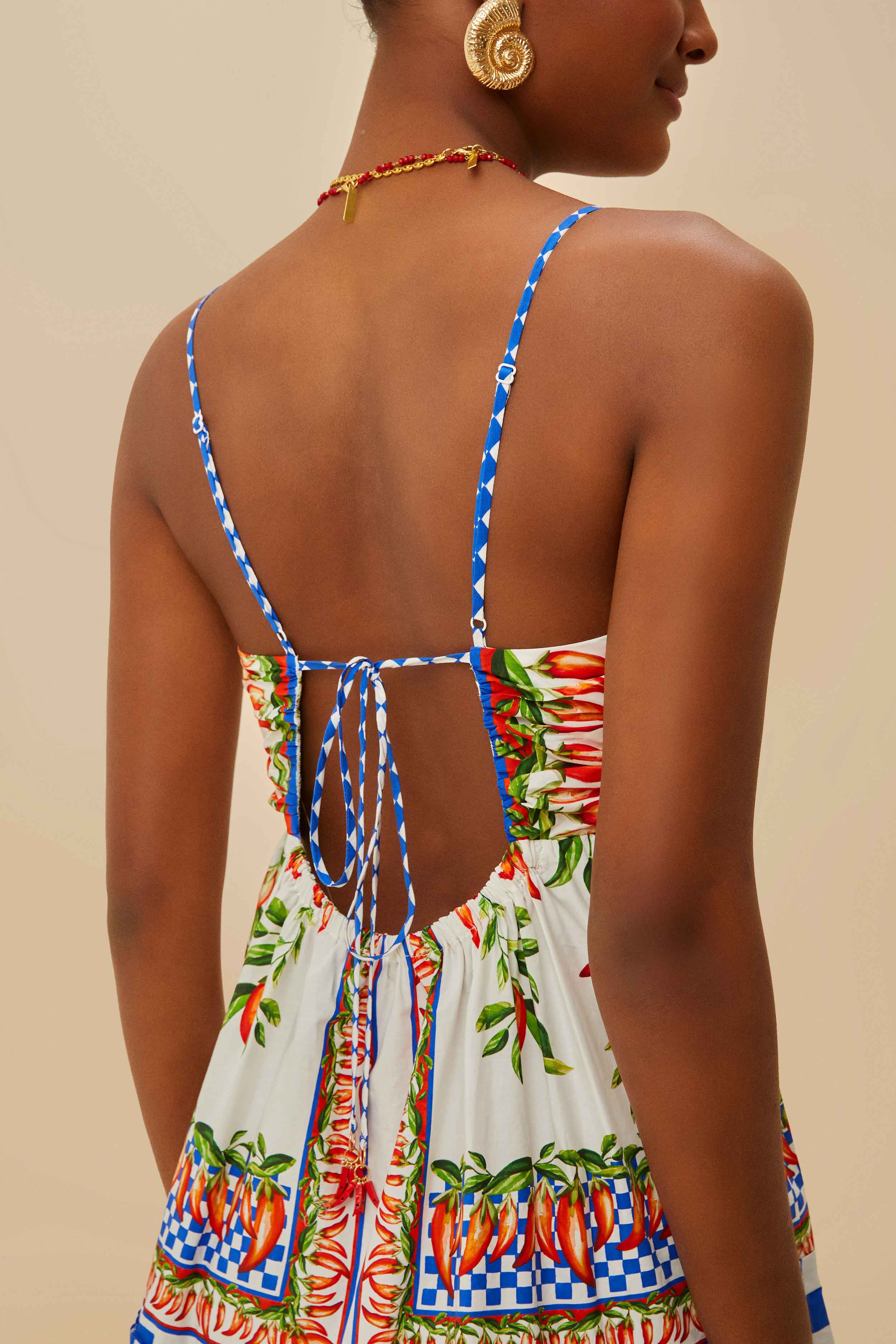 Off-White Picnic Peppers Ainika Organic Cotton Mini Dress - Image 5