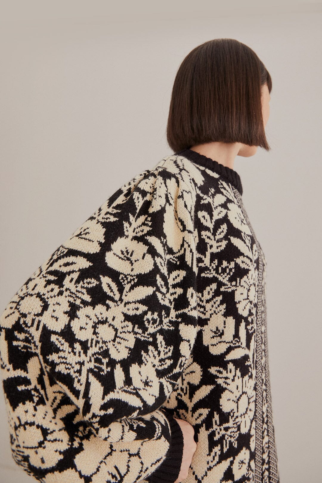 Black Pineapple Garden Mini Sweater Dress - Image 4