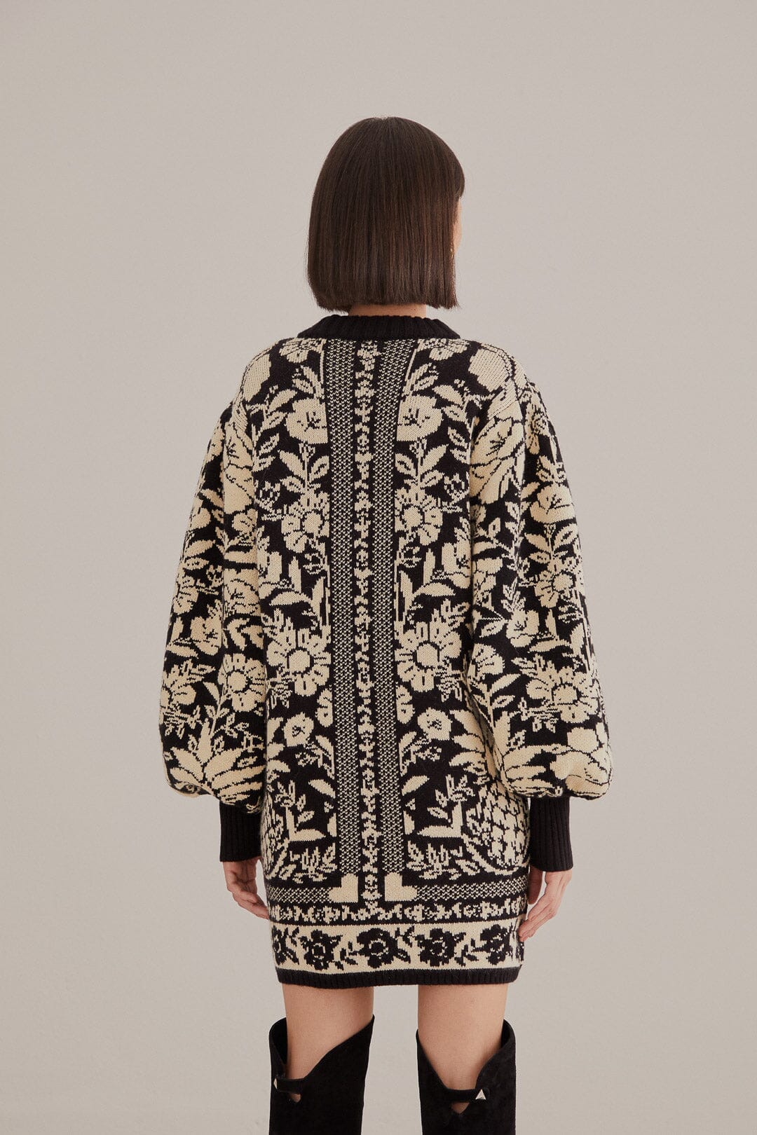 Black Pineapple Garden Mini Sweater Dress - Image 5