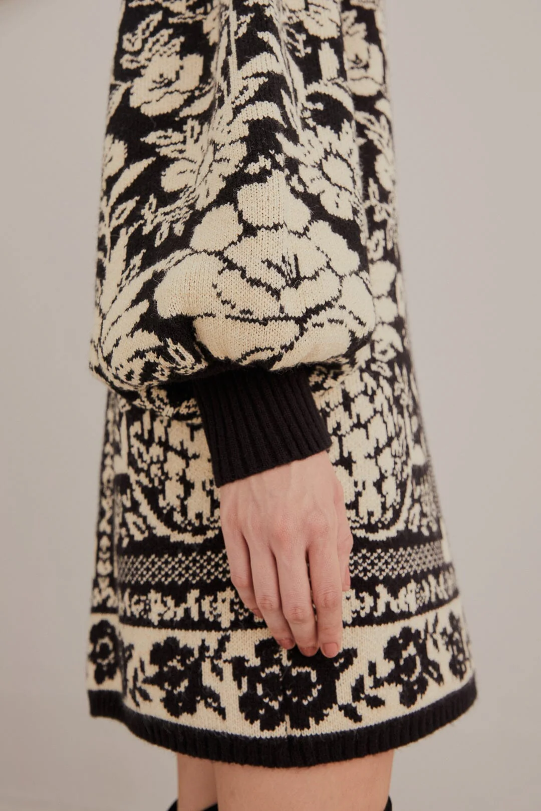 Black Pineapple Garden Mini Sweater Dress - Image 6