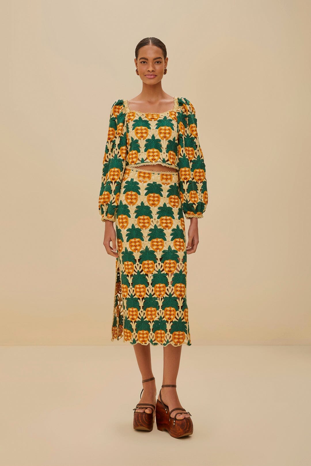 Sand Pineapple Crochet Top - Image 2