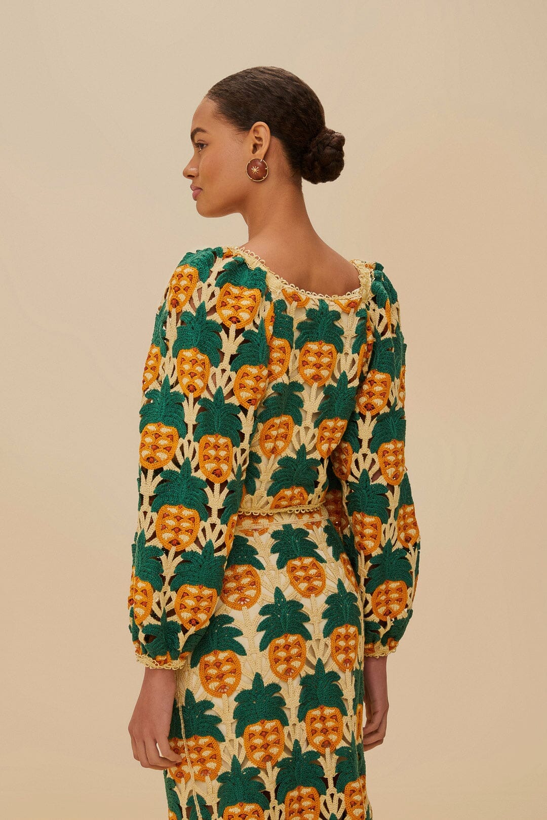 Sand Pineapple Crochet Top - Image 4