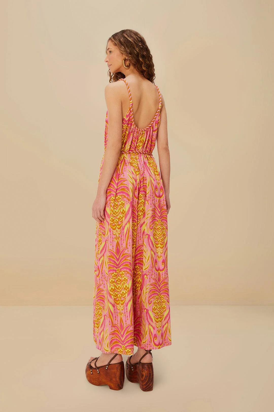 Pink Pineapple Tapestry LENZING™ ECOVERO™ Euroflax™ Jumpsuit - Image 4