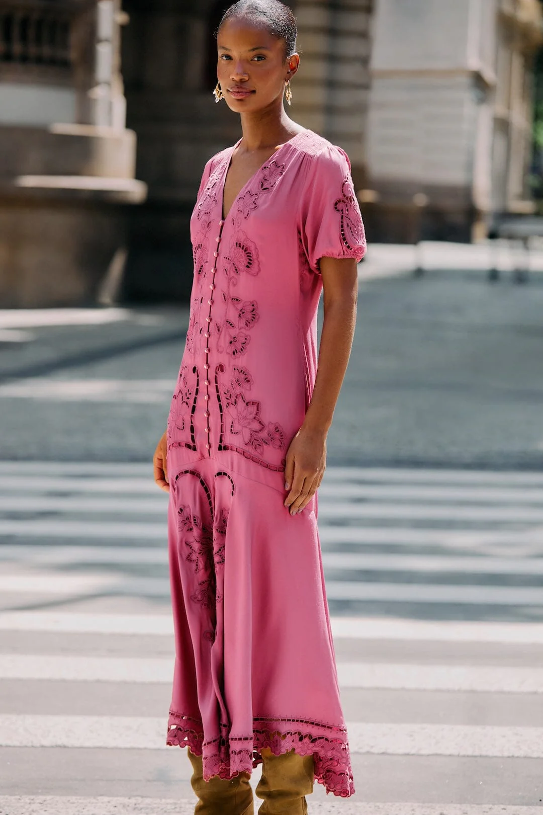 Pink Richelieu Lenzing™ Ecovero™ Viscose Maxi Dress - Image 4