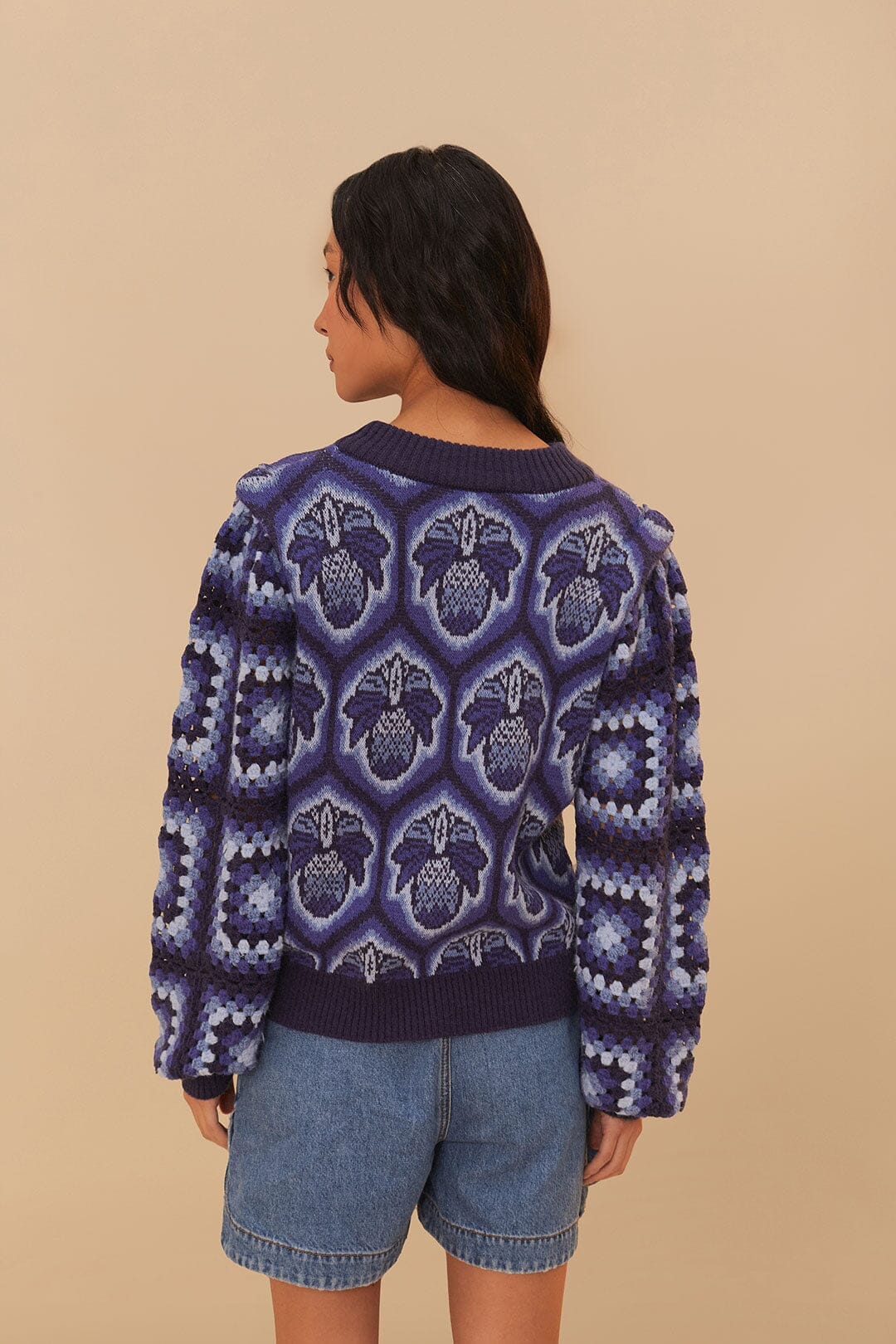 Blue Pinneaple Cobogo Knit Sweater - Image 3