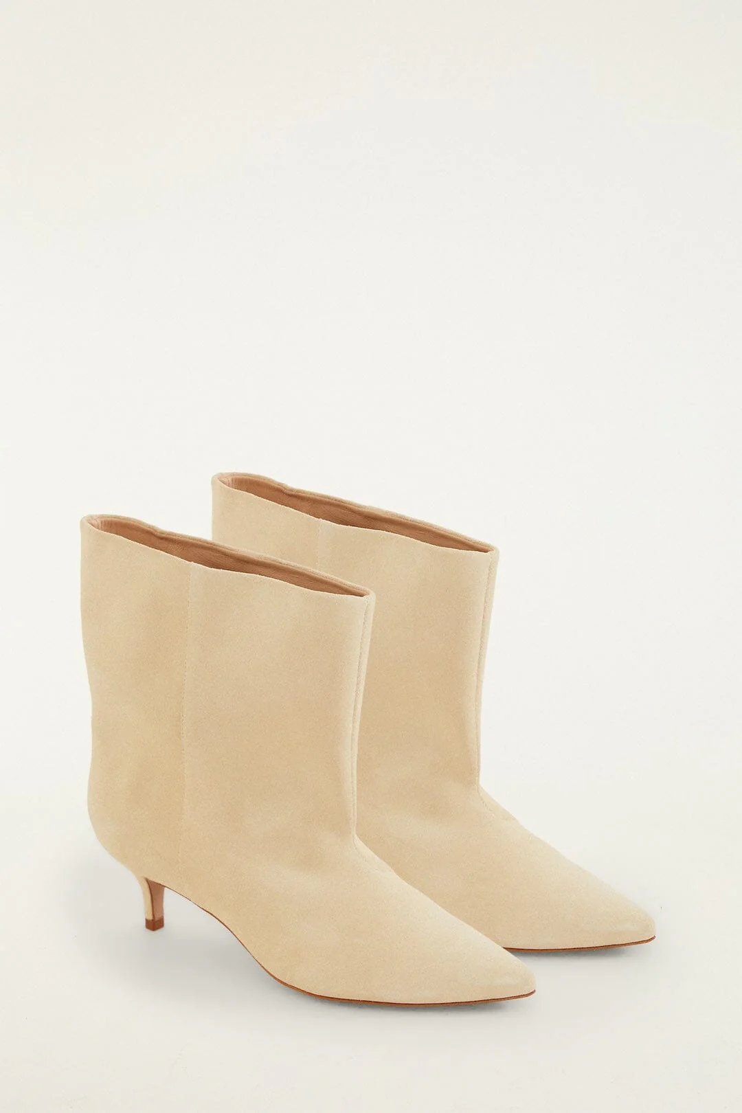 Off-White Suede Heeled Ankle Boot - Image 3
