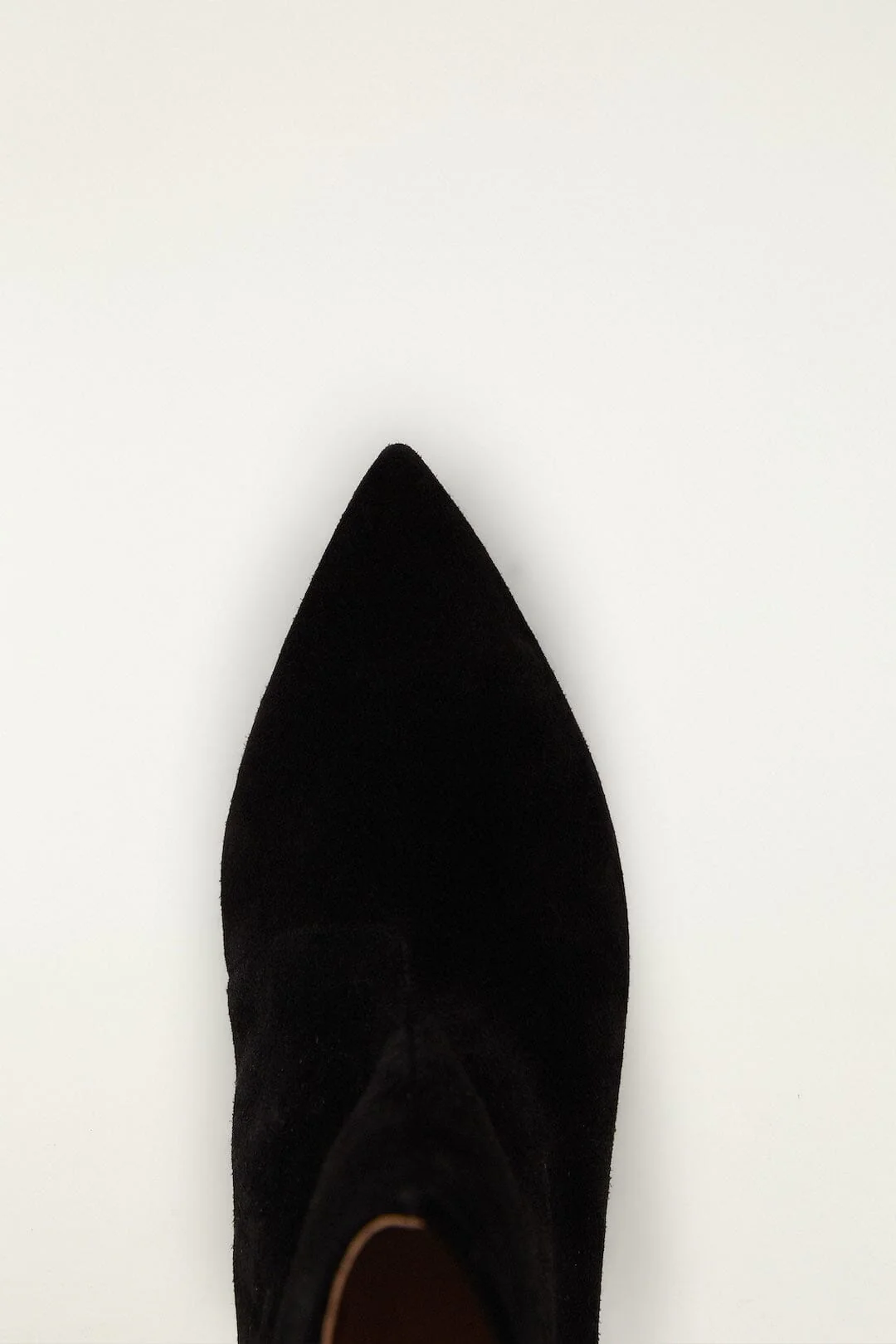 Black Suede Heeled Ankle Boot - Image 4