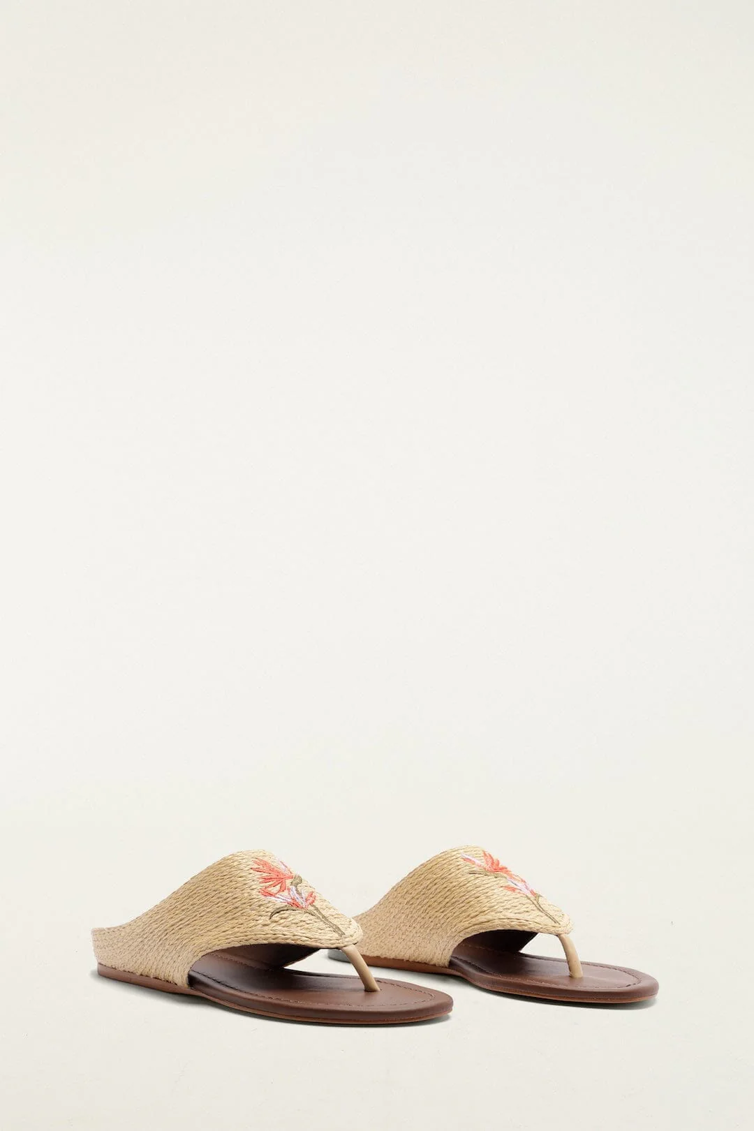 Raffia Embroidered Icons Flat Sandal - Image 2