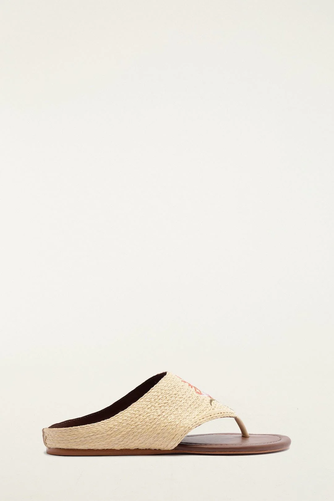 Raffia Embroidered Icons Flat Sandal - Image 3