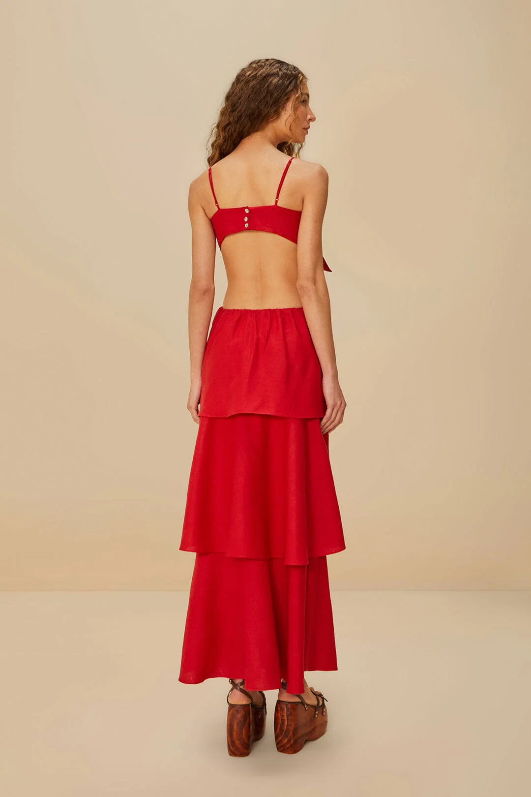 Red Flower LENZING™ ECOVERO™ Euroflax™ Maxi Dress - Image 4