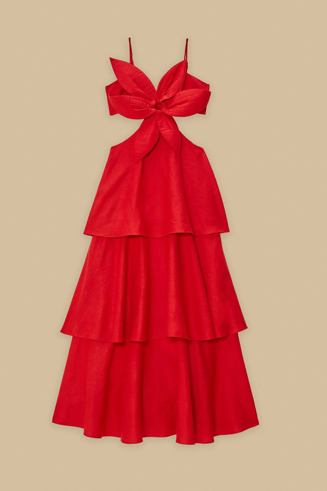 Red Flower LENZING™ ECOVERO™ Euroflax™ Maxi Dress - Image 5