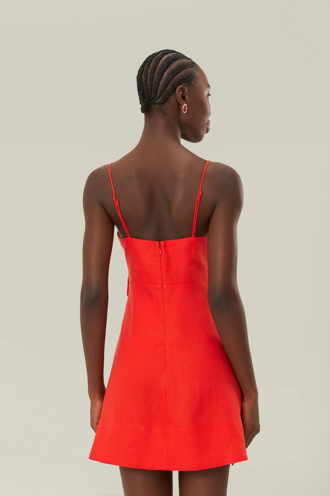 Red 3D Flower Bodice Mini Dress - Image 4