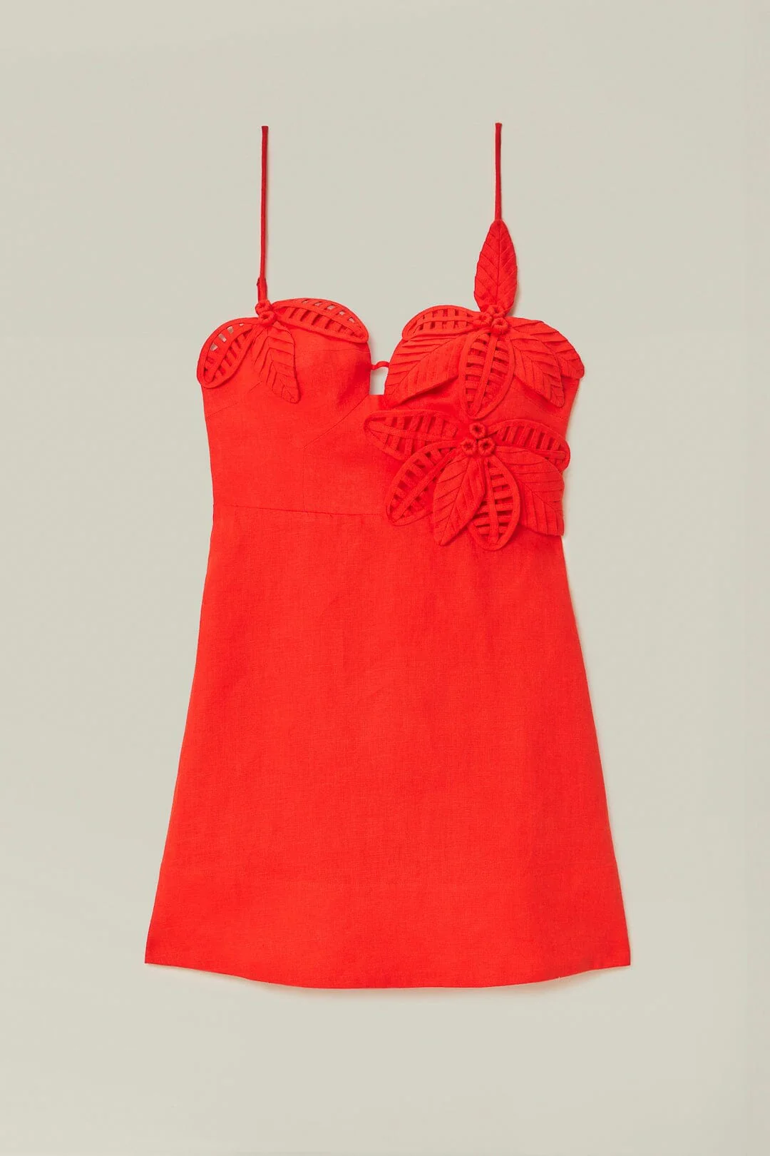 Red 3D Flower Bodice Mini Dress - Image 5