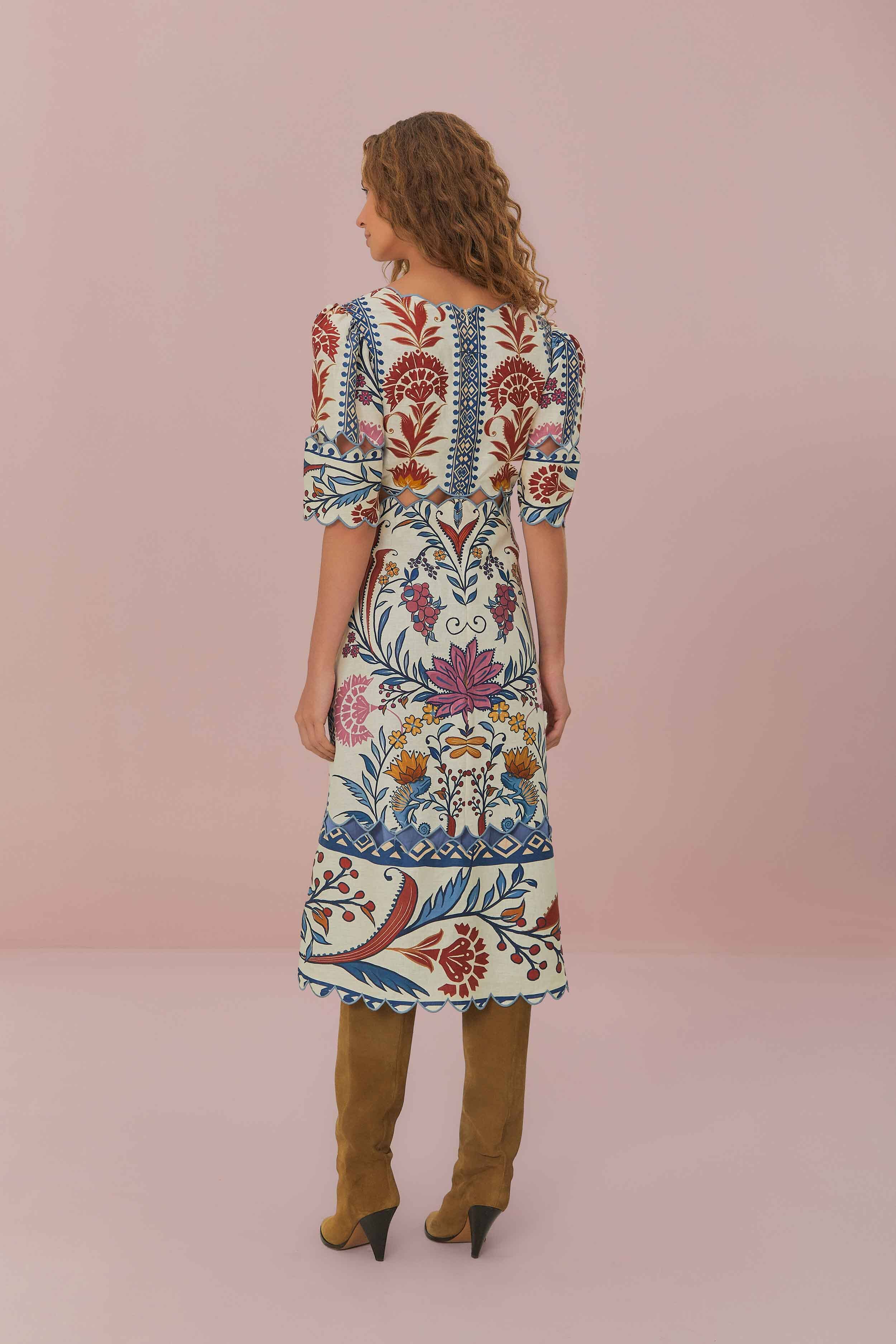 ROMANTIC LIGHTNESS CREAM SHORT SLEEVE MAXI DRESS - Image 4