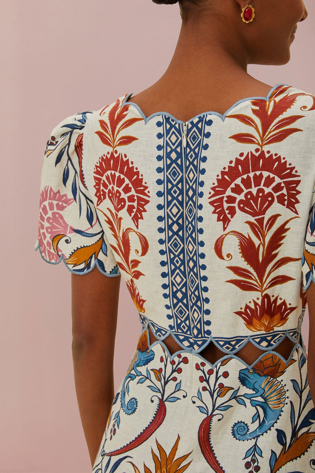 Cream Romantic Lightness Short Sleeve Midi Dress - Image 5