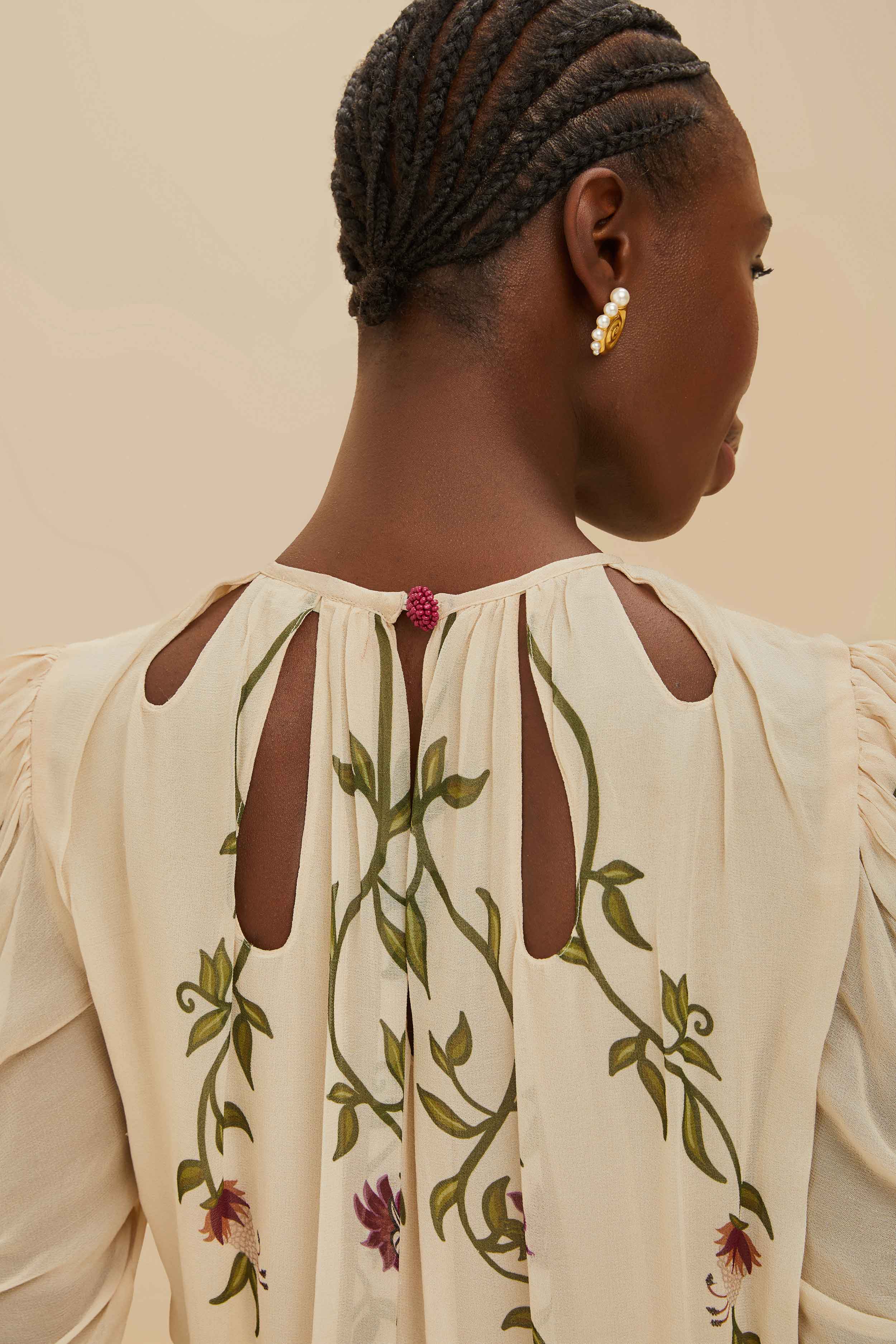Multicolor Romantic Nature Long Sleeve Maxi Dress - Image 5