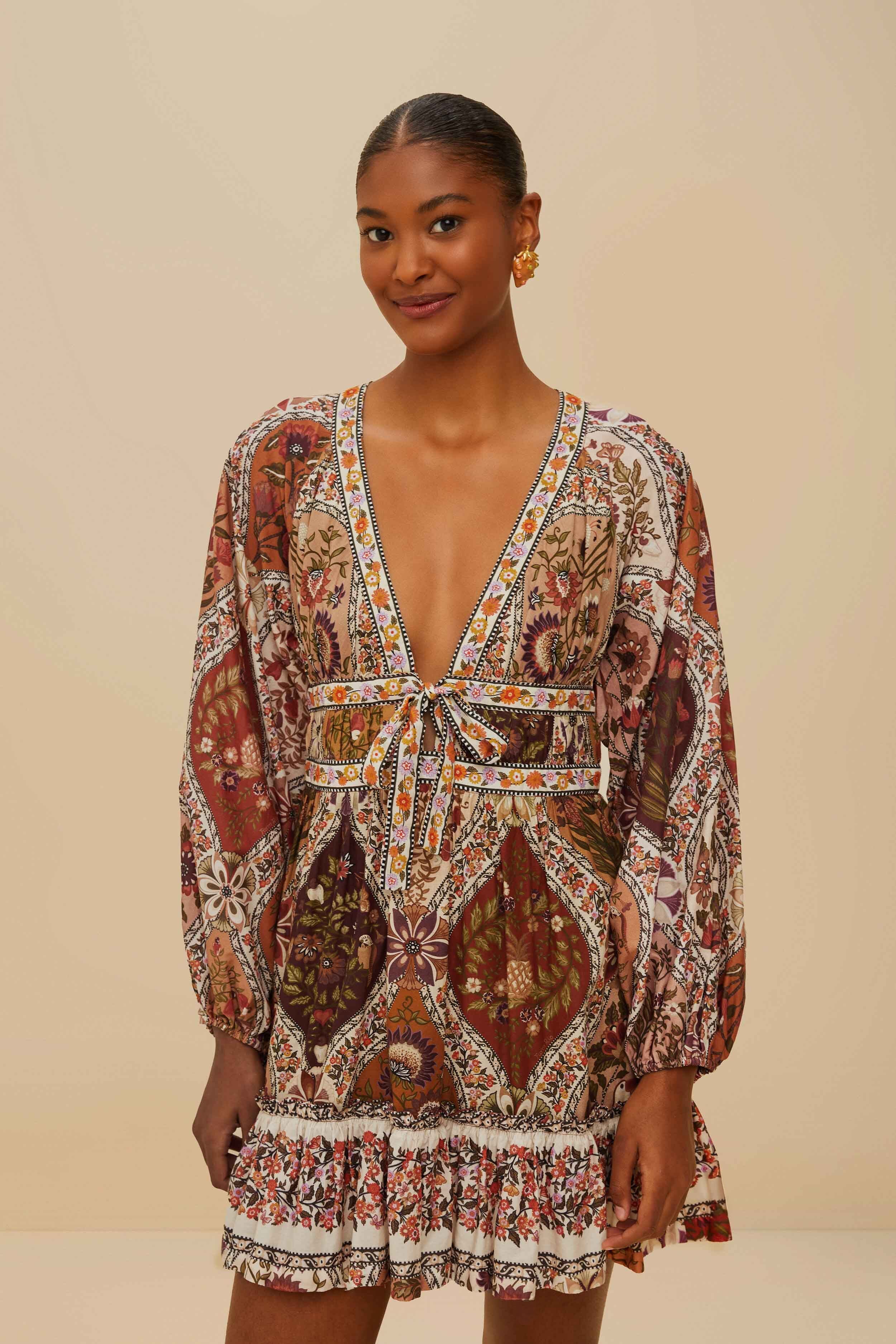 Multicolor Romantic Nature Mini Dress