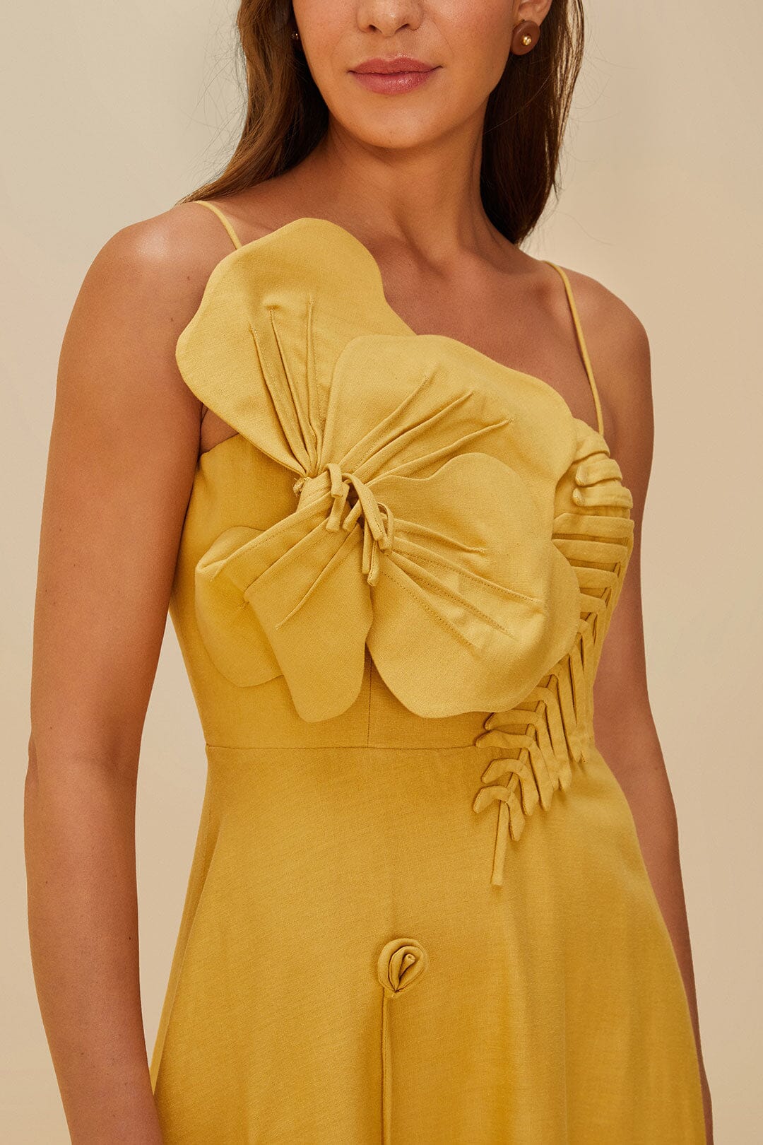 Sand Garden LENZING™ ECOVERO™ Euroflax™ Midi Dress - Image 3