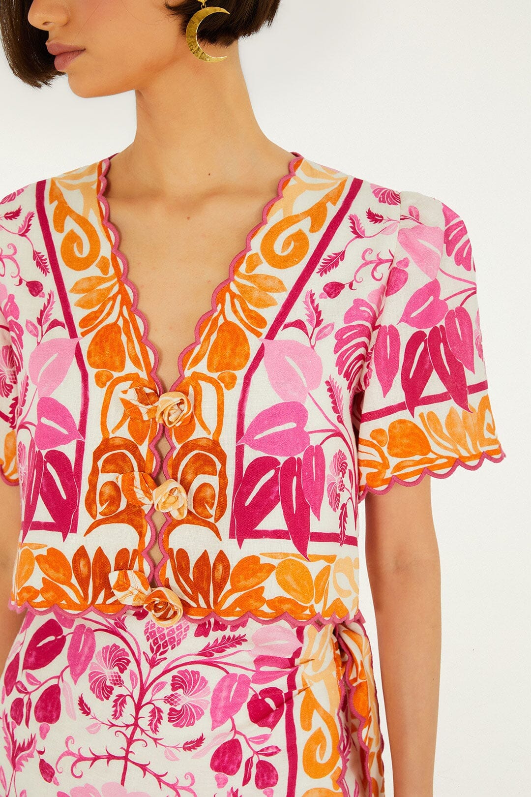 Off-White Santorini Short Sleeve Euroflax Premium Linen Top - Image 2