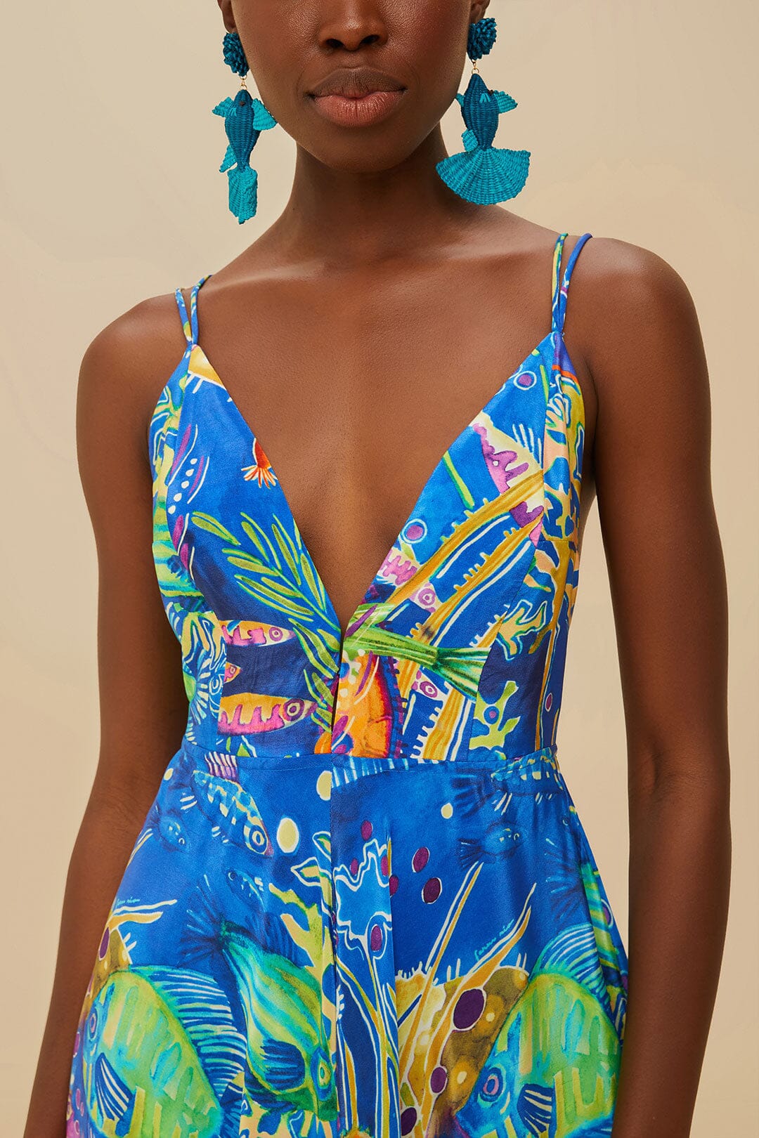 Blue Sea Life Sleeveless Maxi Dress - Image 2