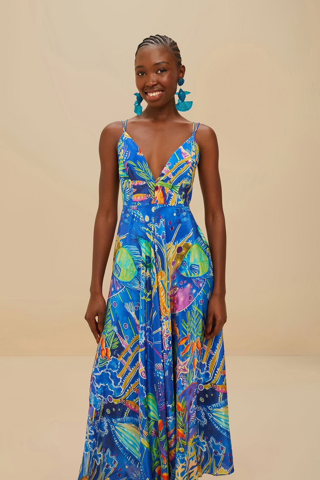 Blue Sea Life Sleeveless Maxi Dress - Image 3