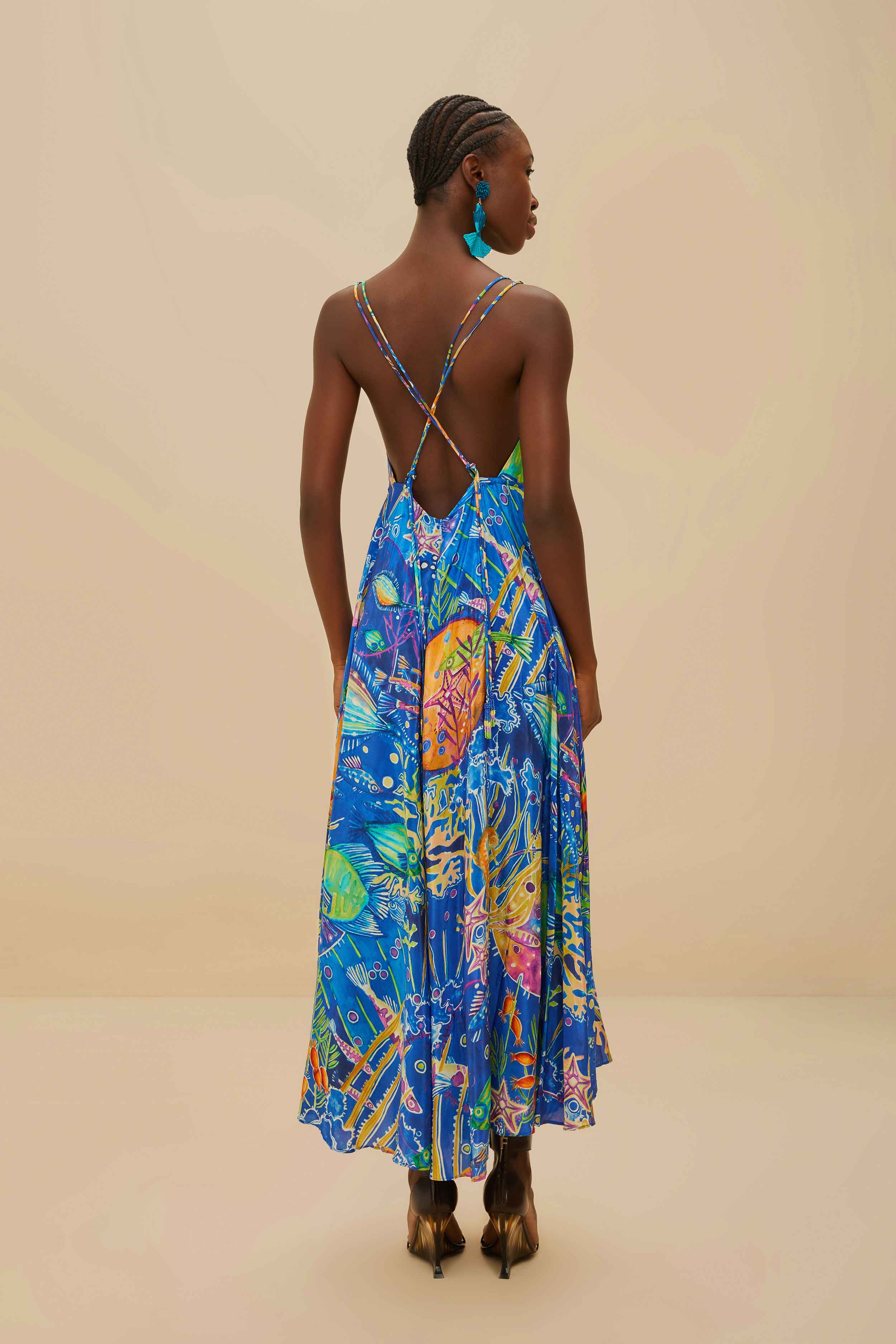 Blue Sea Life Sleeveless Maxi Dress - Image 4