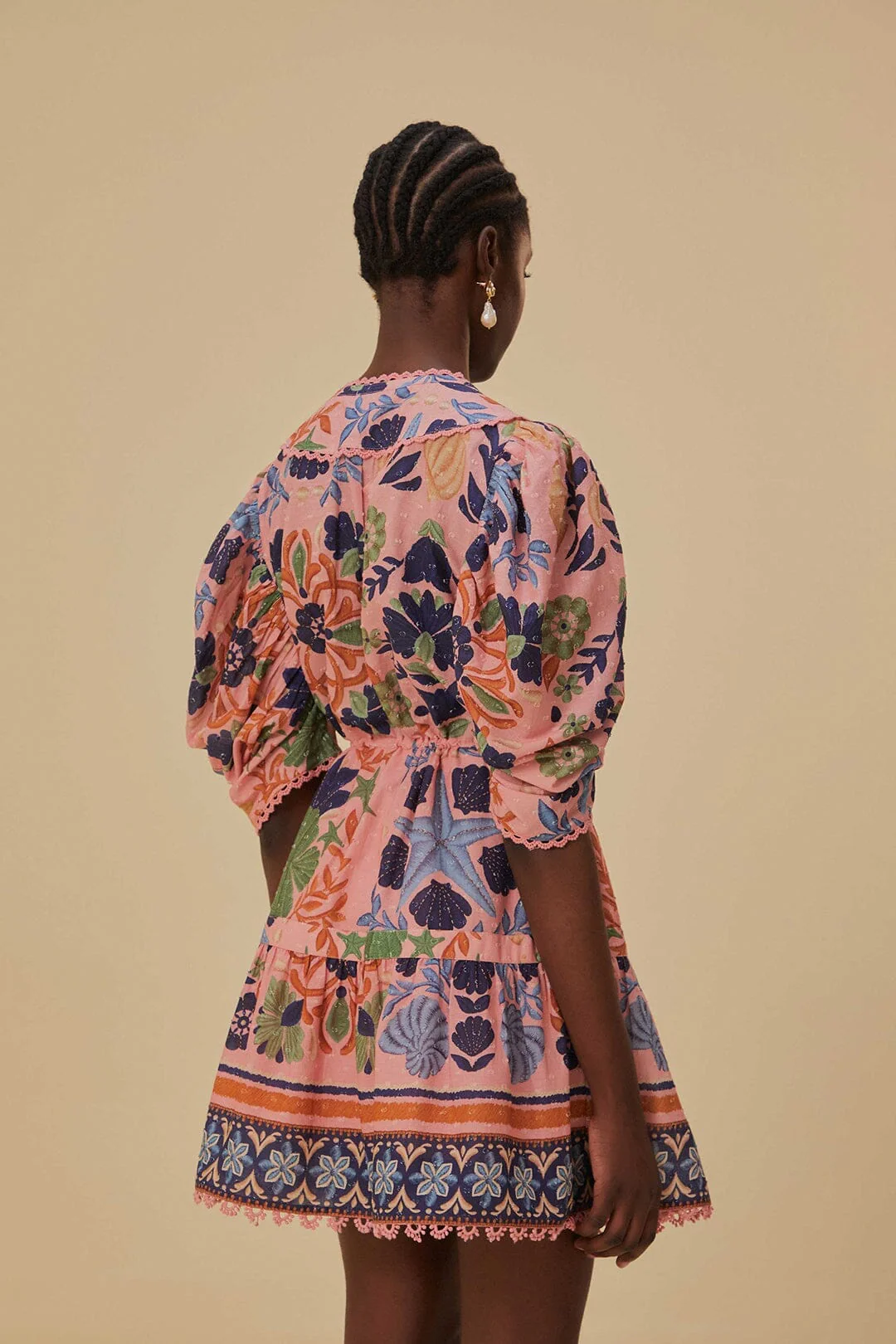 Seashell Tapestry Pink Mini Dress - Image 5