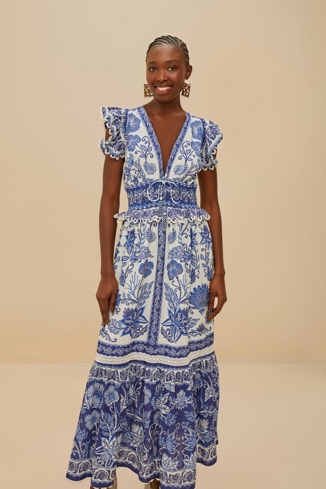 Off-White Shell Garden Maxi Dress - Image 2