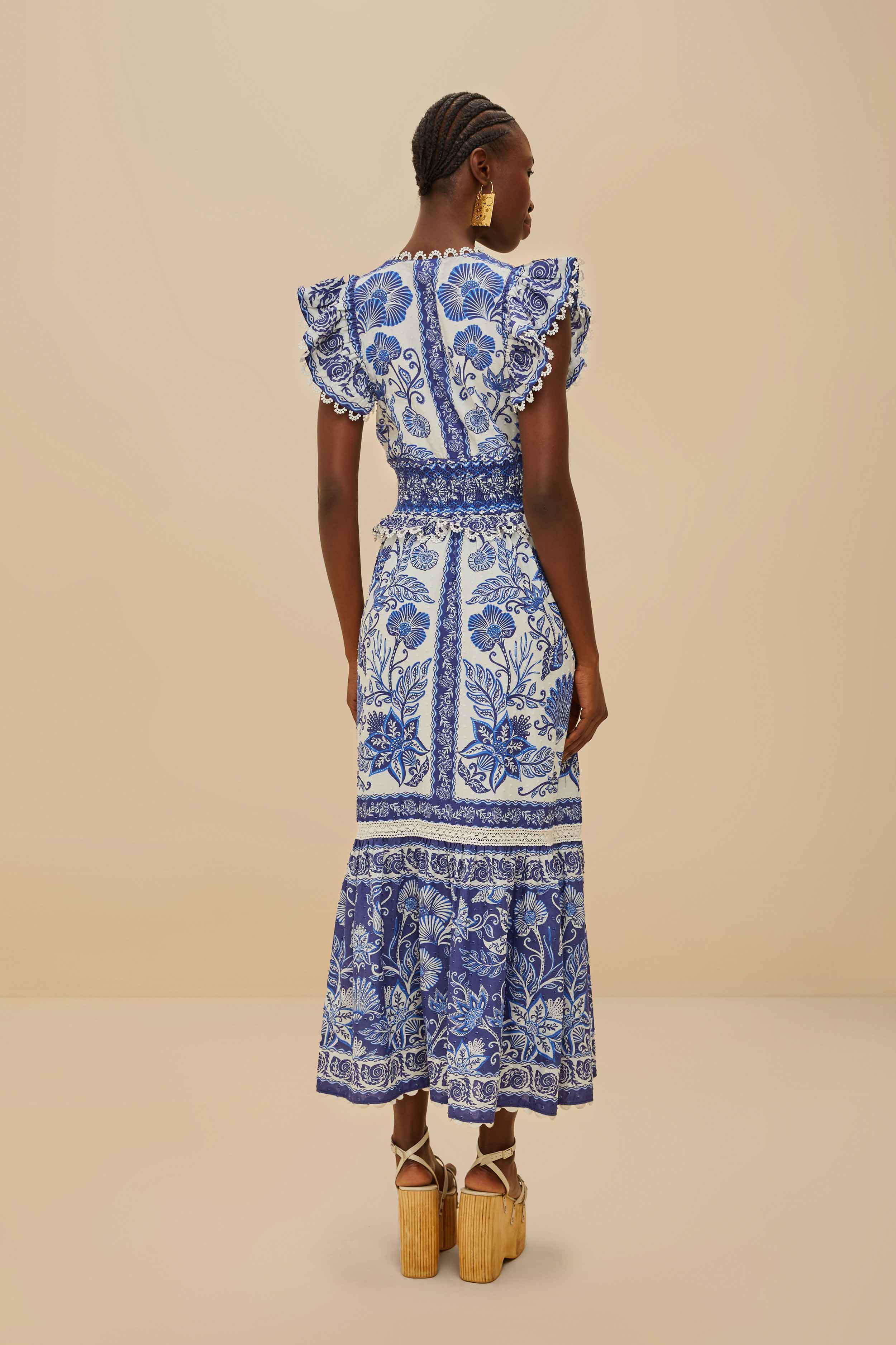 Off-White Shell Garden Maxi Dress - Image 4