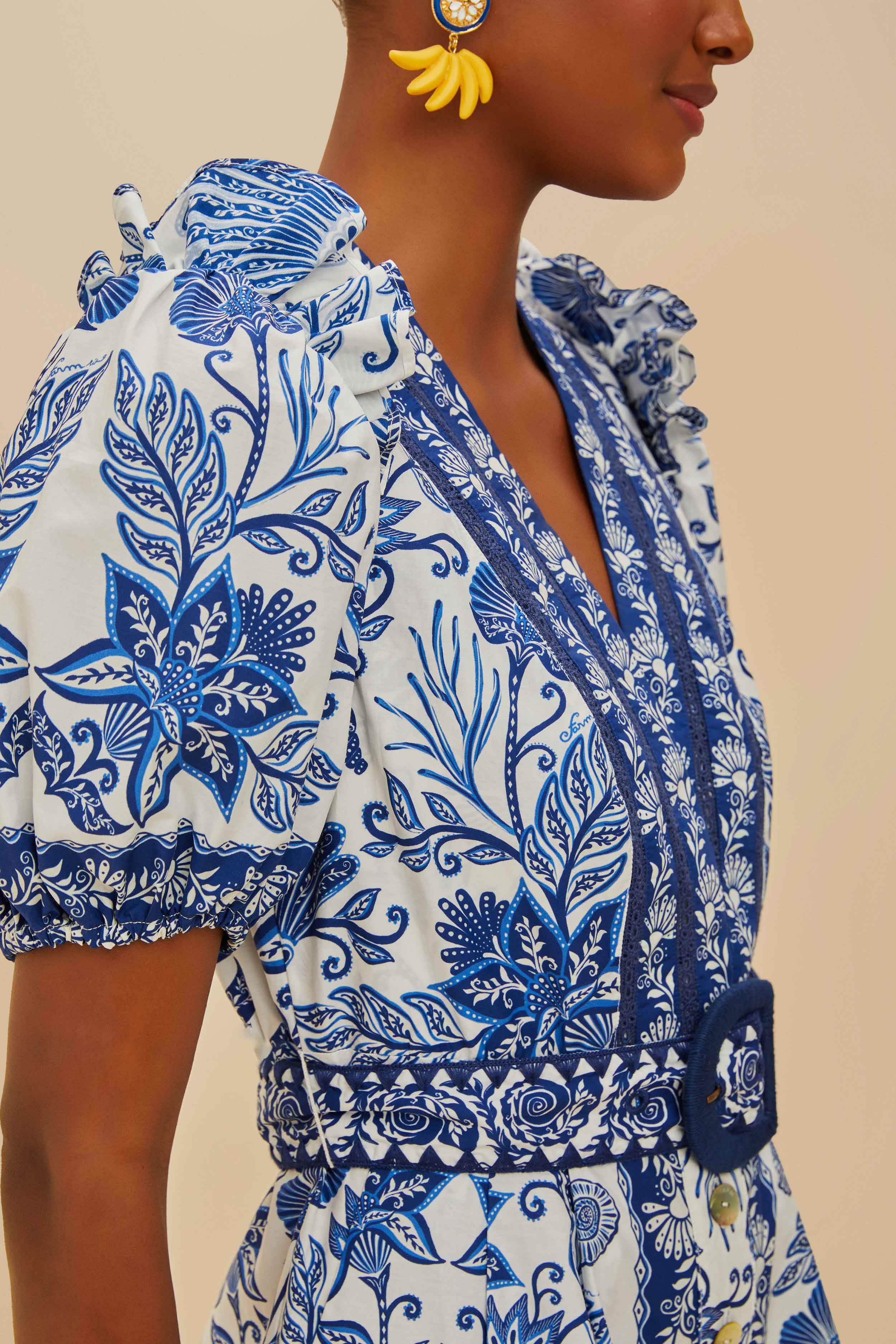 Off-White Shell Garden Organic Cotton Romper - Image 3