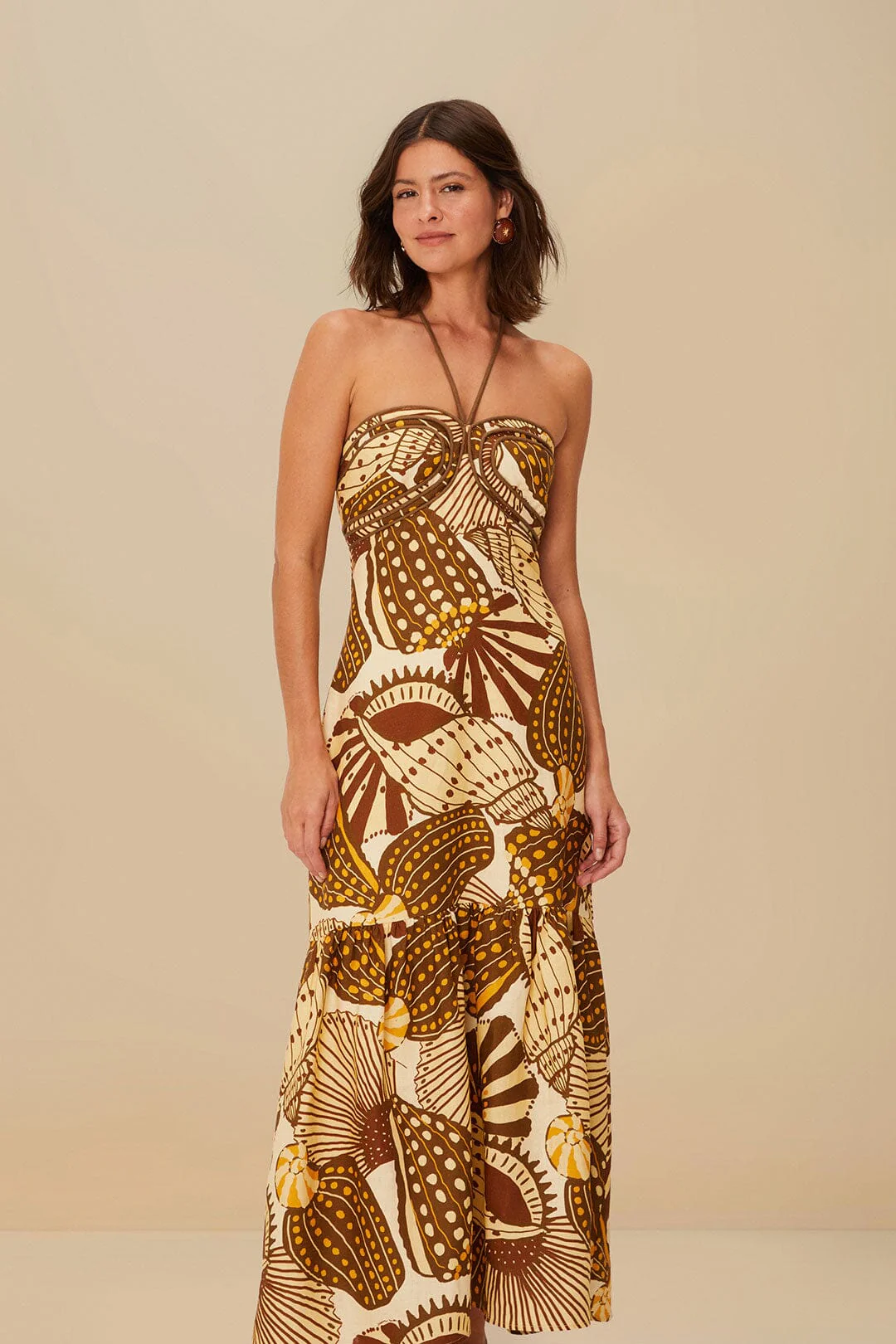 Sand Shell Mix Euroflax™ Premium Linen Maxi Dress - Image 2
