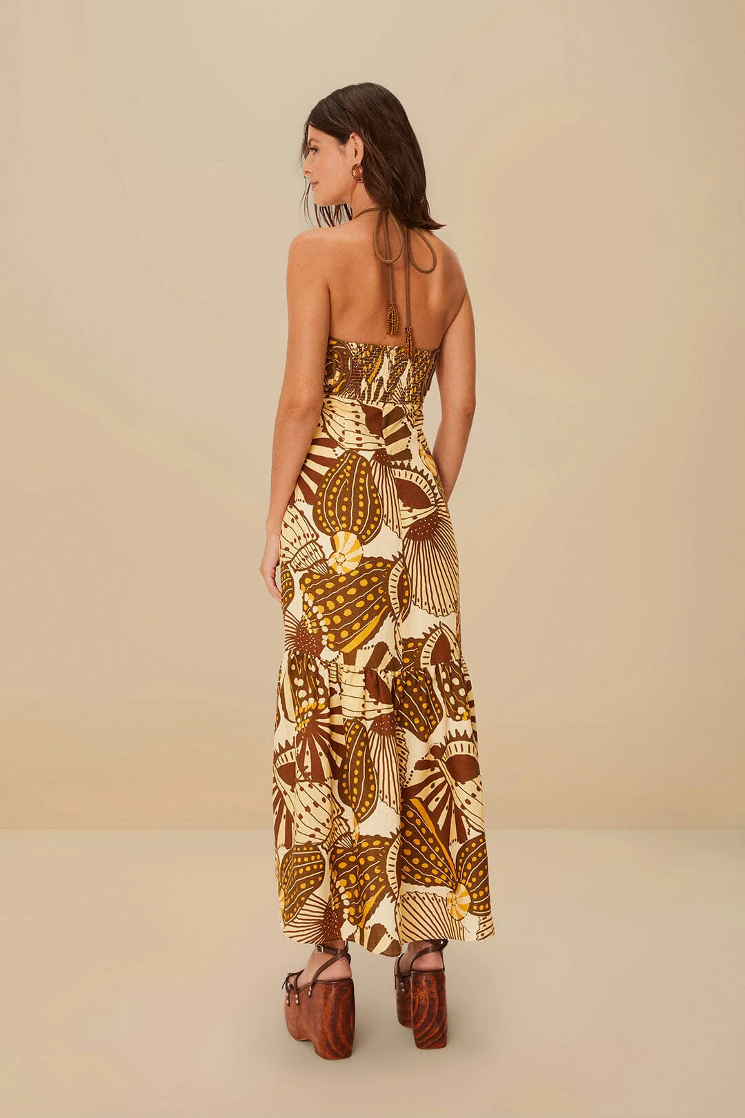 Sand Shell Mix Euroflax™ Premium Linen Maxi Dress - Image 4
