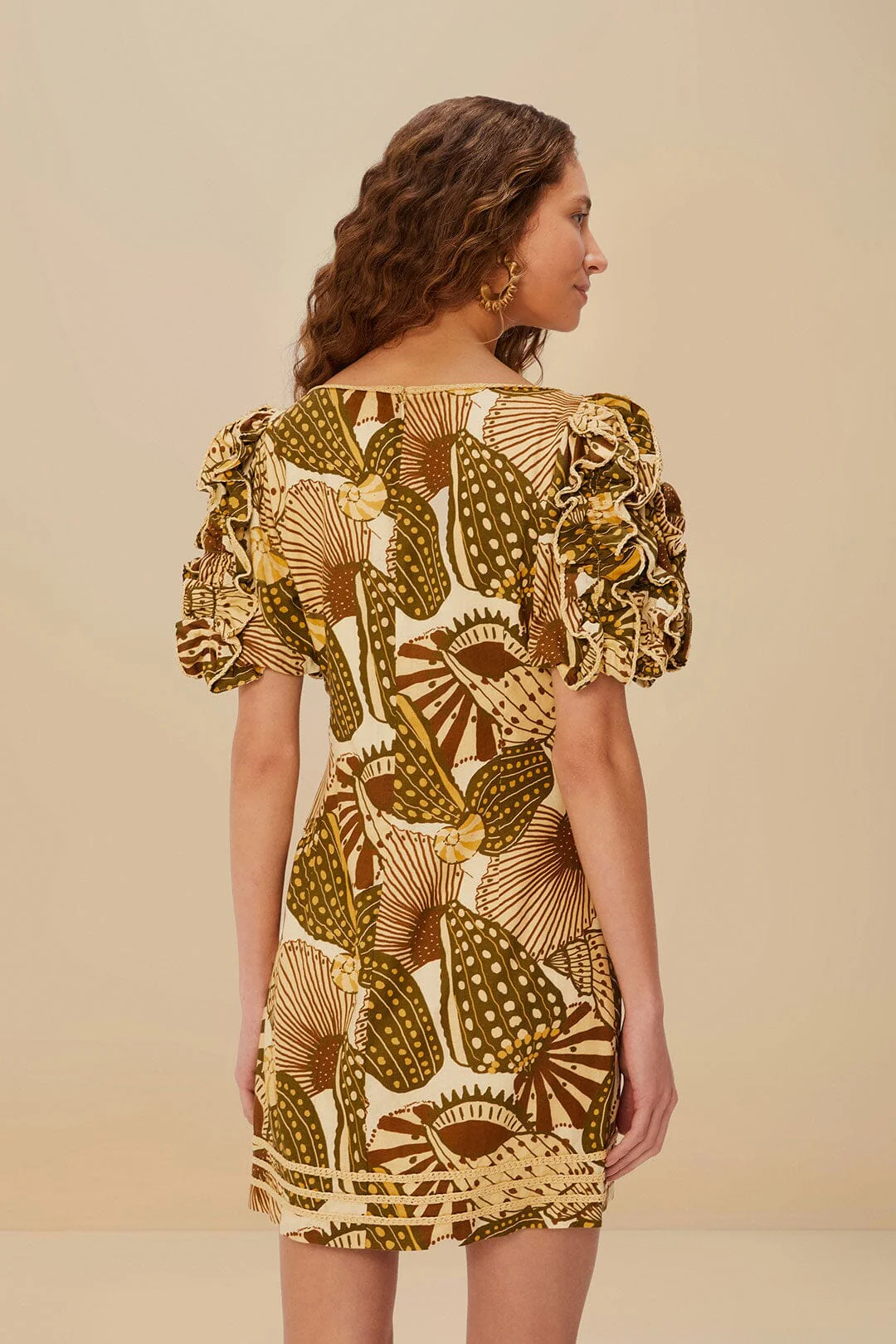 Sand Shell Mix LENZING™ ECOVERO™ Viscose Mini Dress - Image 3