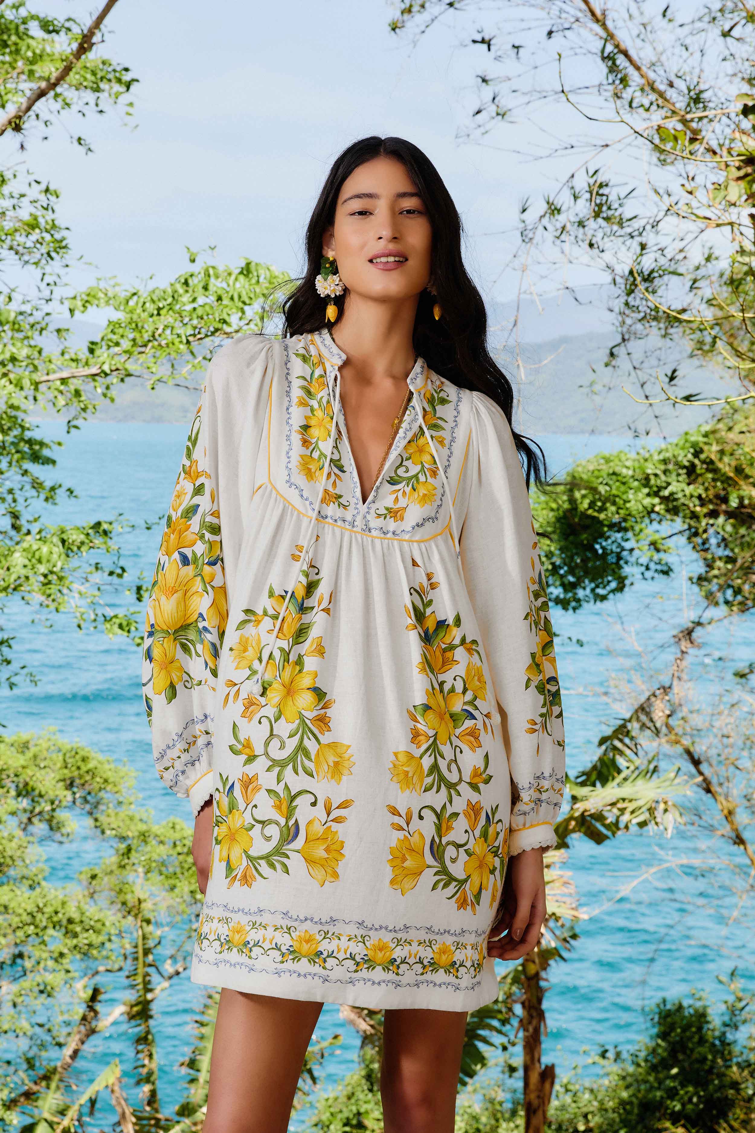 Off-White Sicily LENZING™ ECOVERO™ Euroflax™ Mini Dress - Image 3