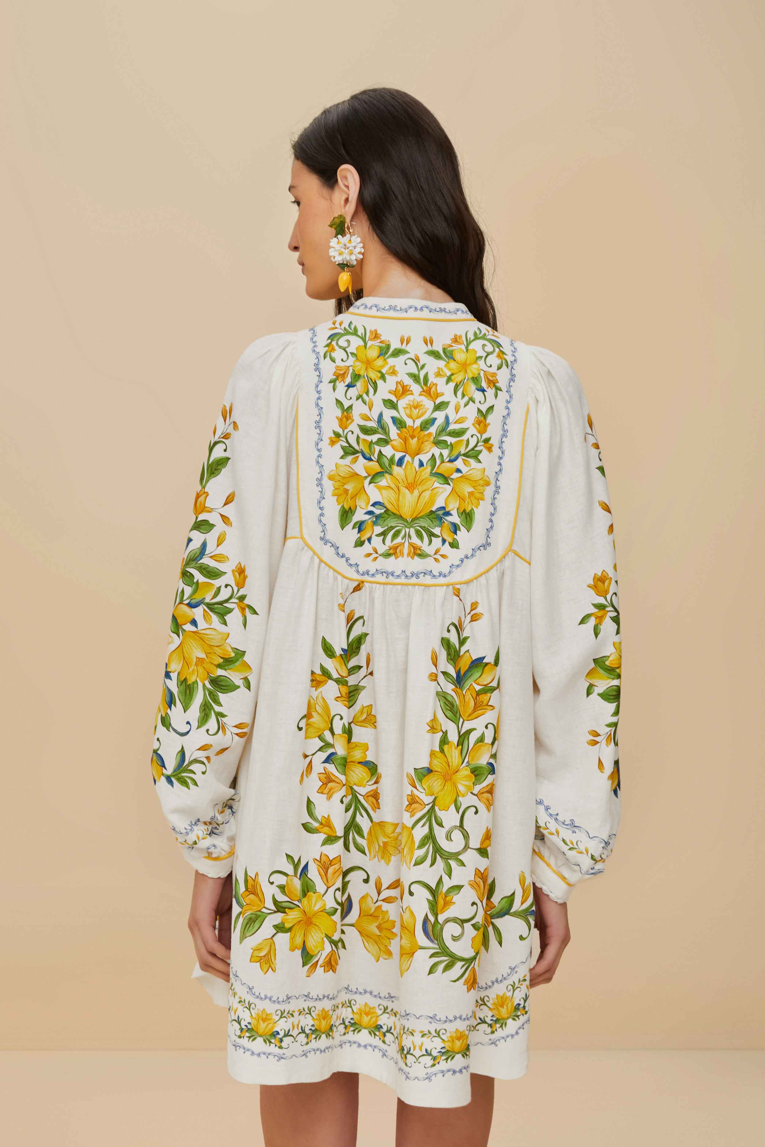 Off-White Sicily LENZING™ ECOVERO™ Euroflax™ Mini Dress - Image 4